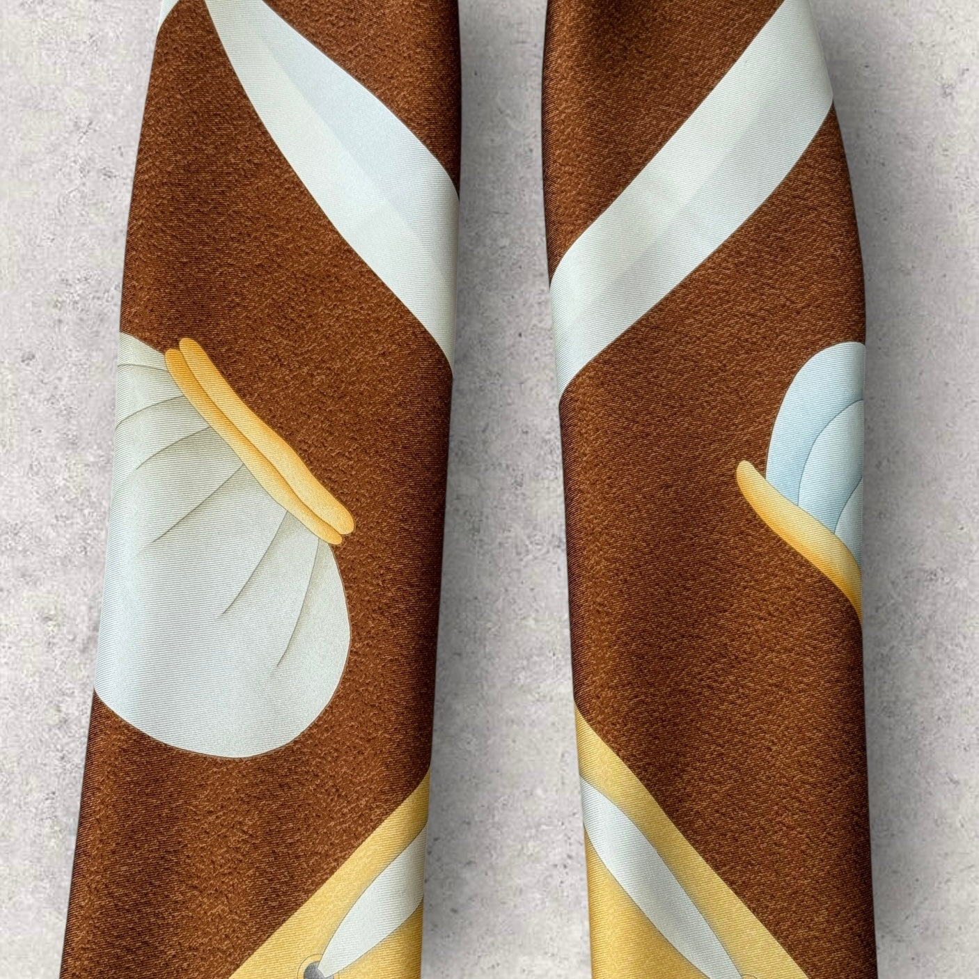BVLGARI Vintage Brown Novelty Silk Scarf. Hand rolled hem (85 cm by 83 cm) designed by Davide Pizzigoni