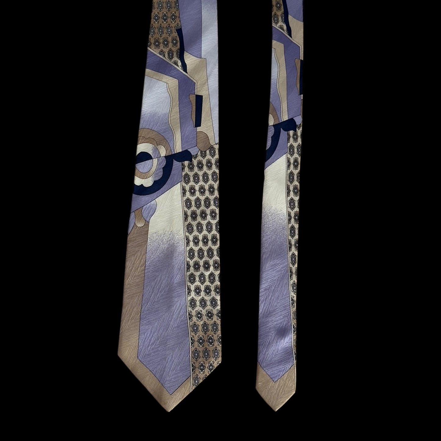 VITALIANO PANCALDI Vintage Lavender Abstract Crepe Silk Jacquard Tie (10 cm by 146 cm)