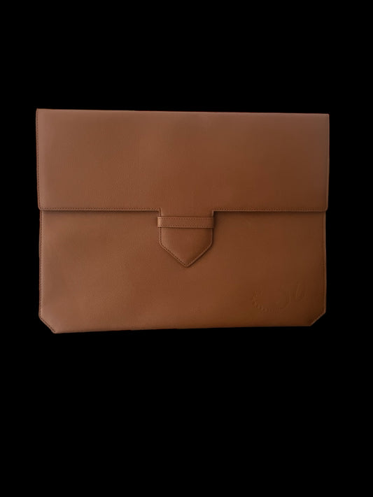 DELVAUX Vintage Tan Leather Laptop Folder Bag (0.5-5 cm by 28.5 cm by 38 cm)