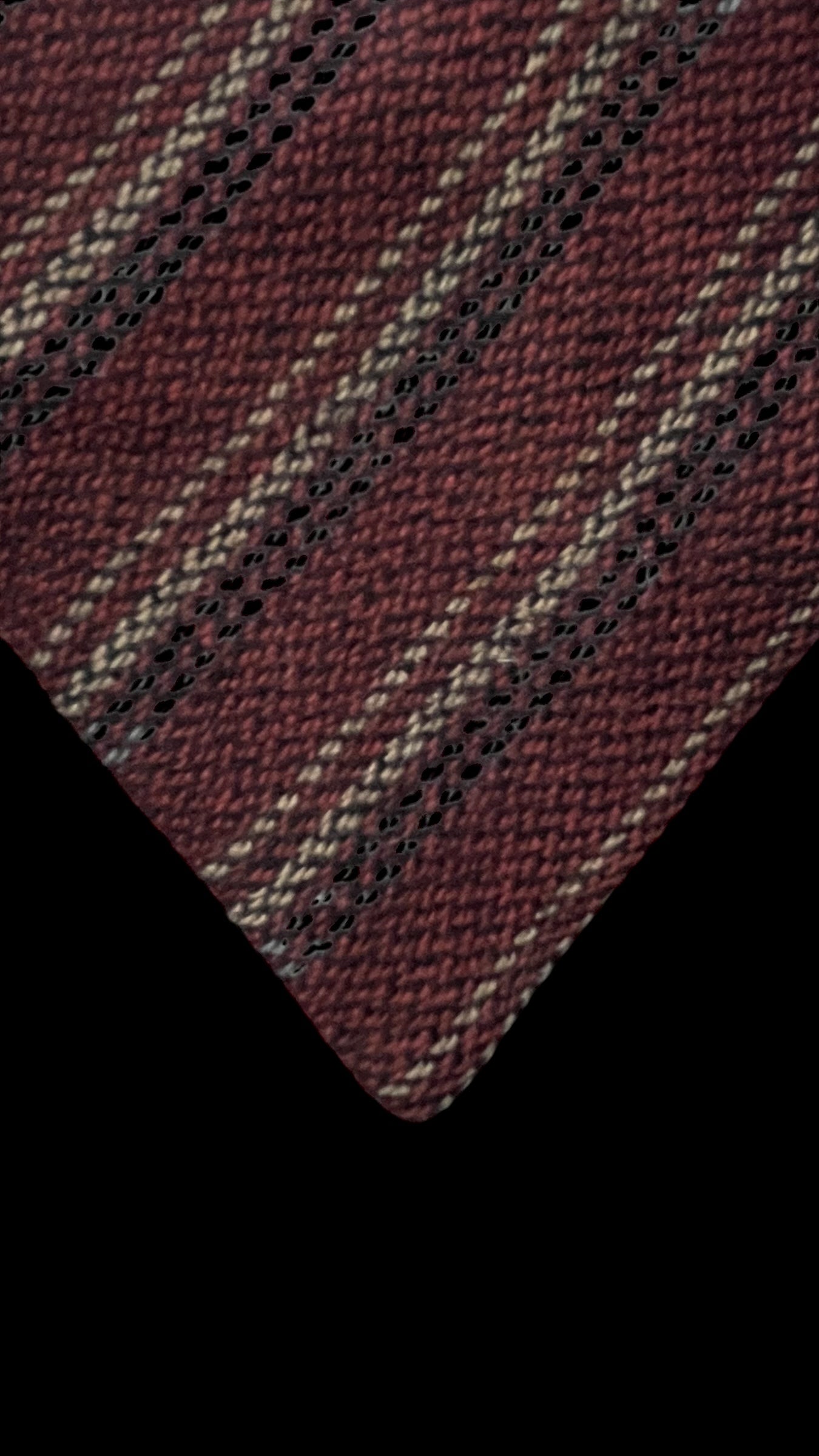 ERMENEGILDO ZEGNA Vintage Burgundy Stripes Cashmere-Wool Blended Tie (8.4 cm by 149 cm)&nbsp;