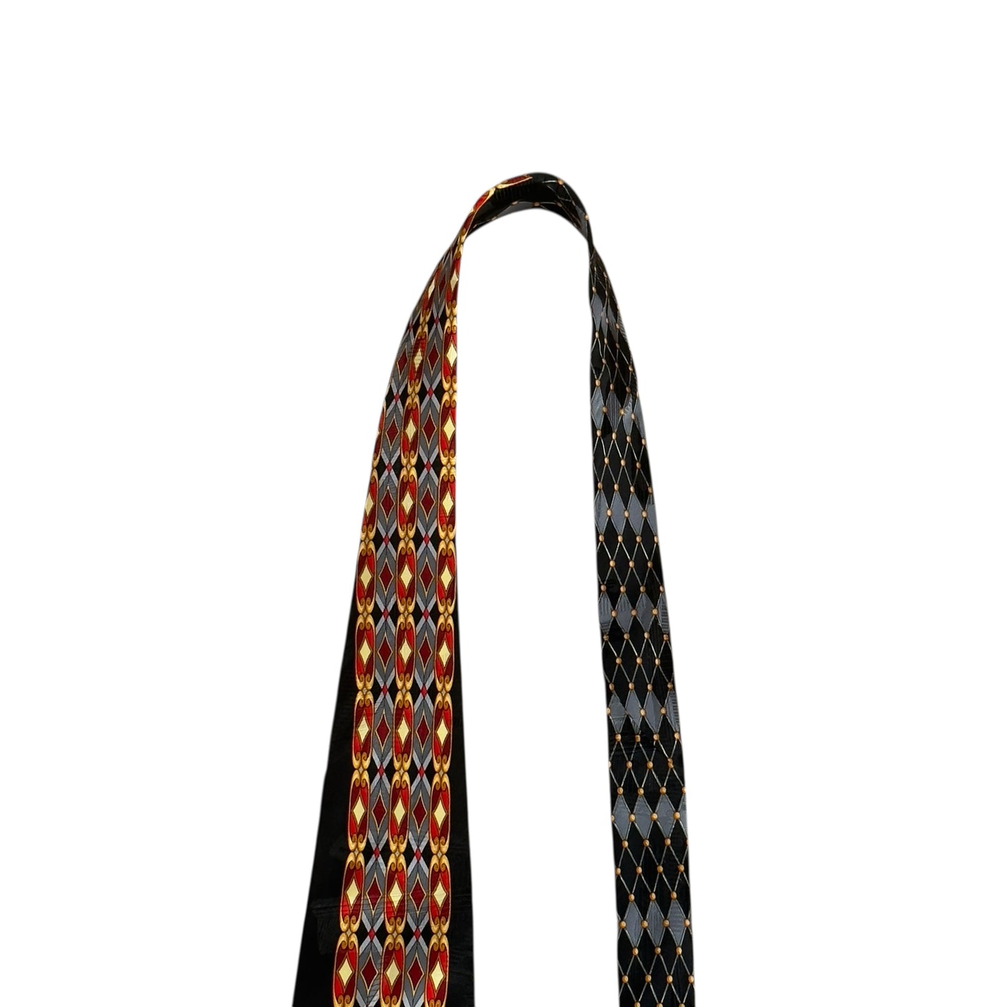 ANGELO LITRICO  Vintage Black Abstract Crepe Silk Jacquard Tie (9.8 cm by 152 cm)