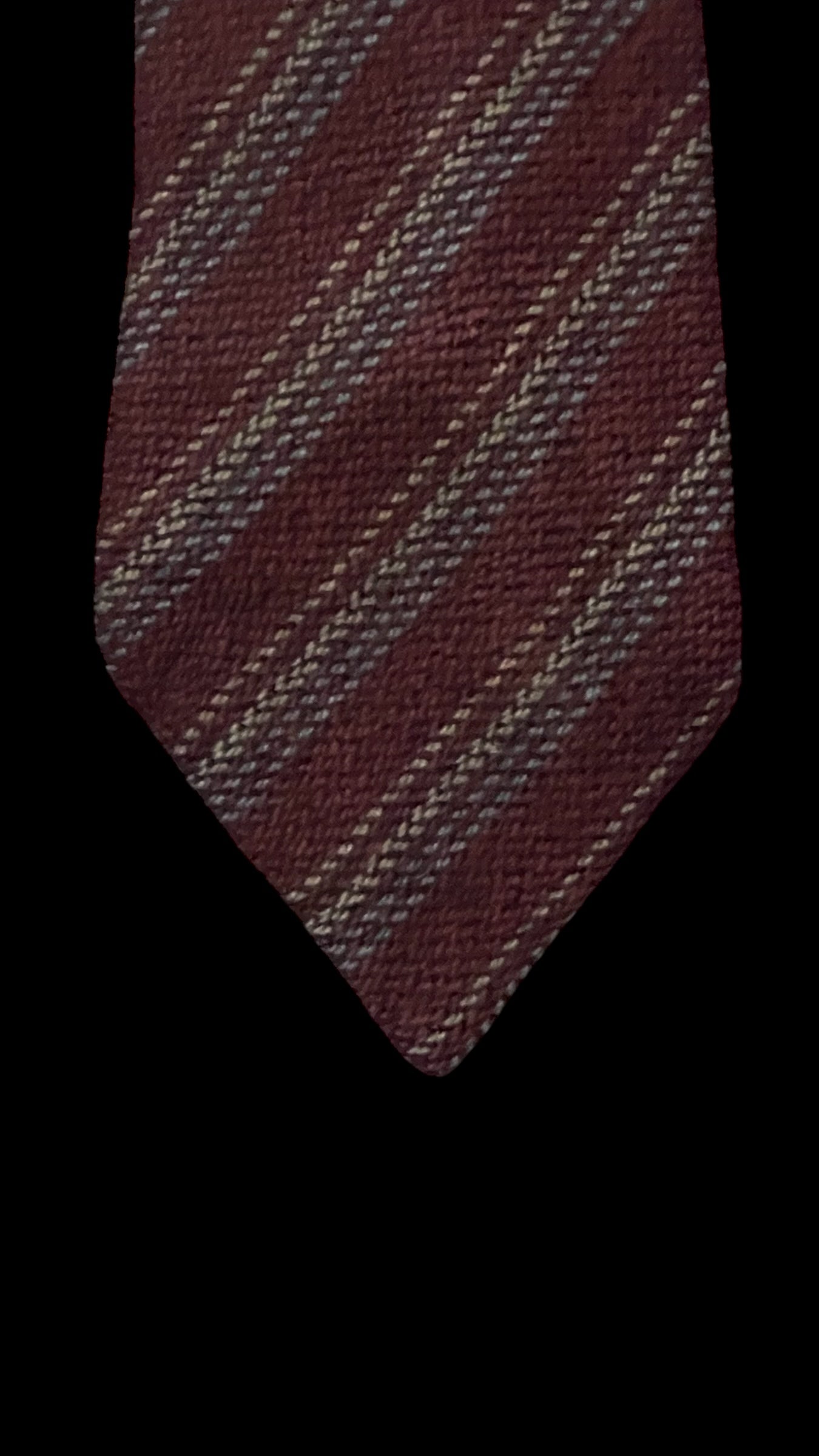 ERMENEGILDO ZEGNA Vintage Burgundy Stripes Cashmere-Wool Blended Tie (8.4 cm by 149 cm)&nbsp;