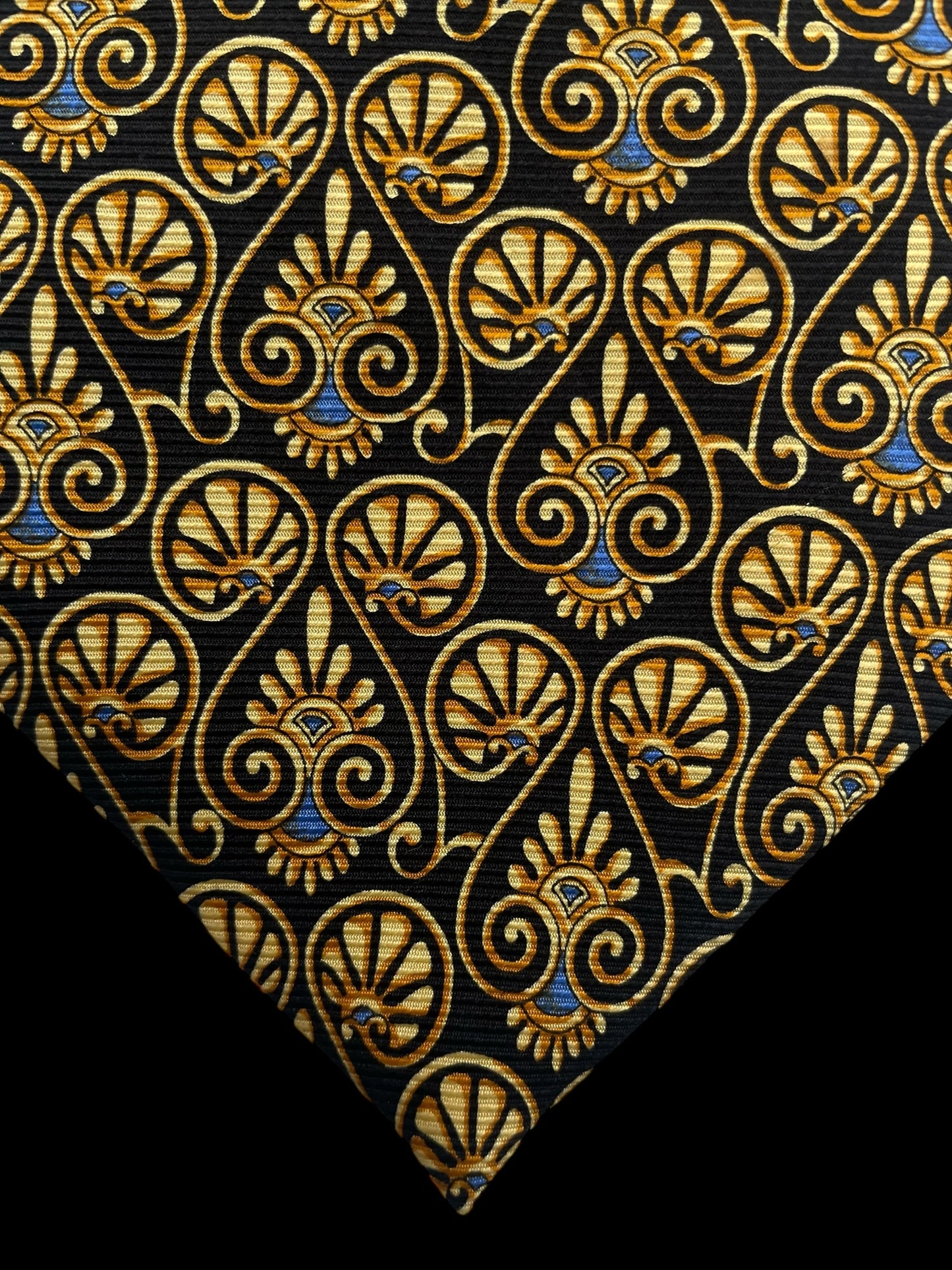 ROCCO BAROCCO Vintage Black Baroque Silk Tie (9.5 cm by 149 cm) Normal Front Size