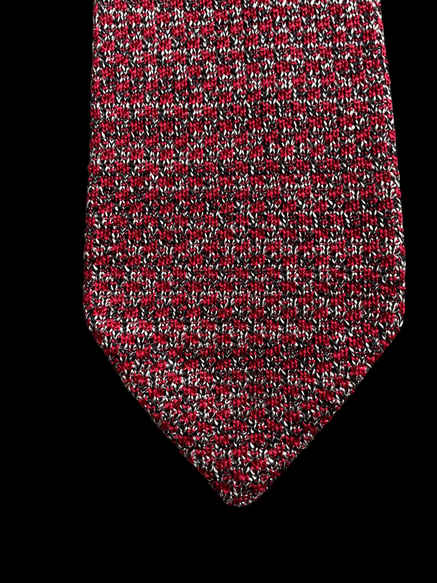 FABRI Vintage Red Knitted Silk Tie  (9.7 cm by 140.5 cm)