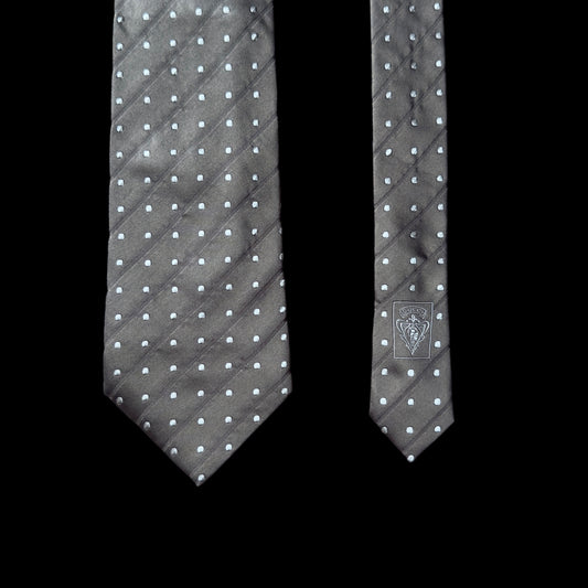 GUCCI Vintage Khaki Polka Dots Silk Tie (9.6 cm by 149 cm)  Normal Front