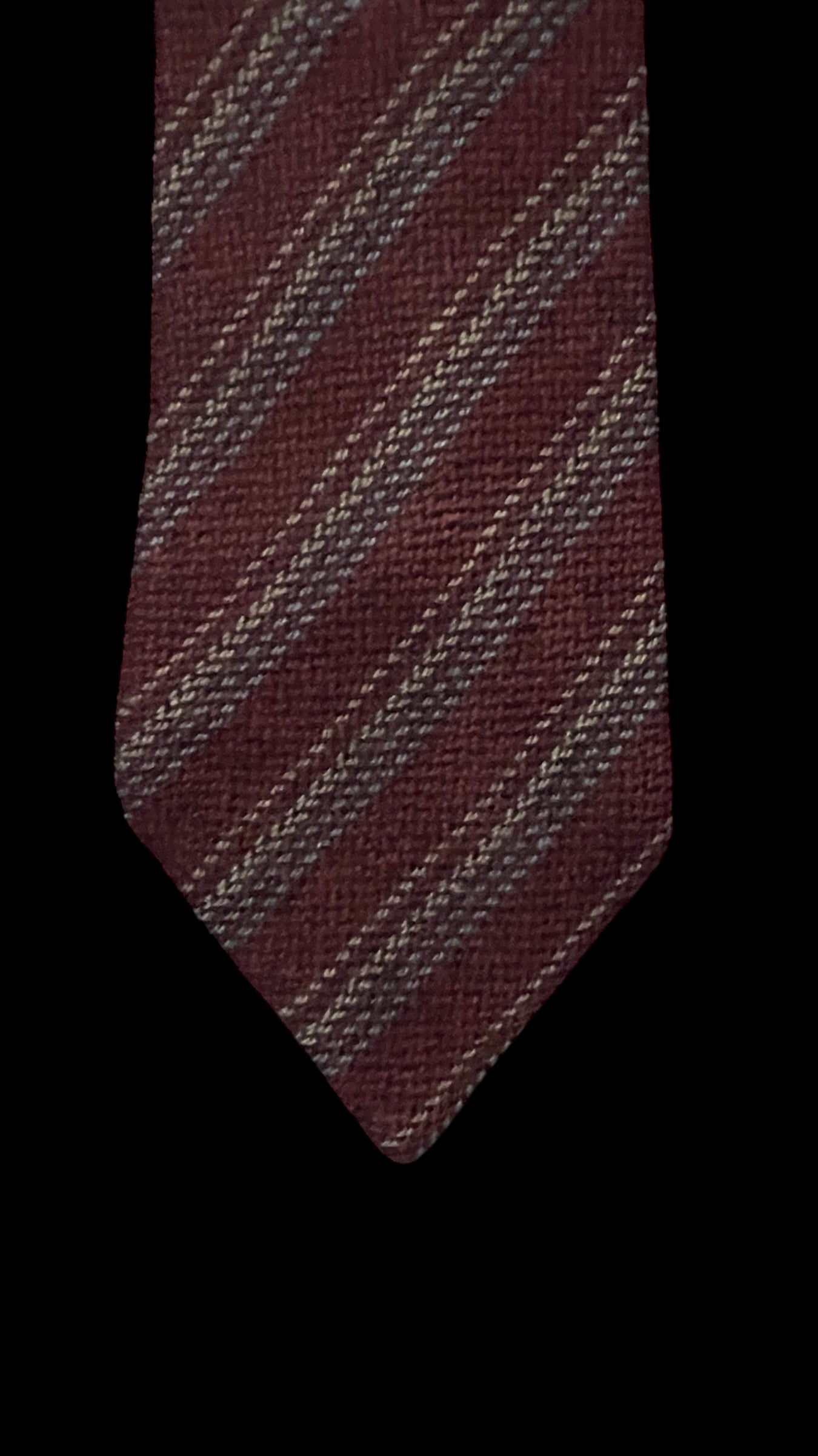 ERMENEGILDO ZEGNA Vintage Burgundy Stripes Cashmere-Wool Blended Tie (8.4 cm by 149 cm)&nbsp;