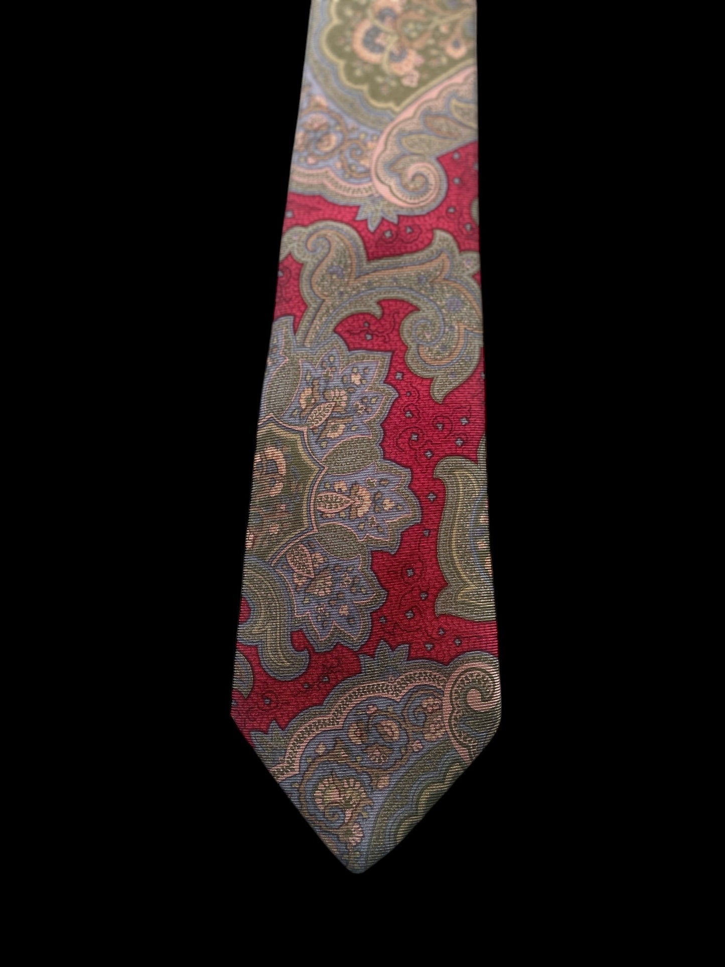 ETRO vintage bright-red paisley tie (9.3 cm by 148 cm)