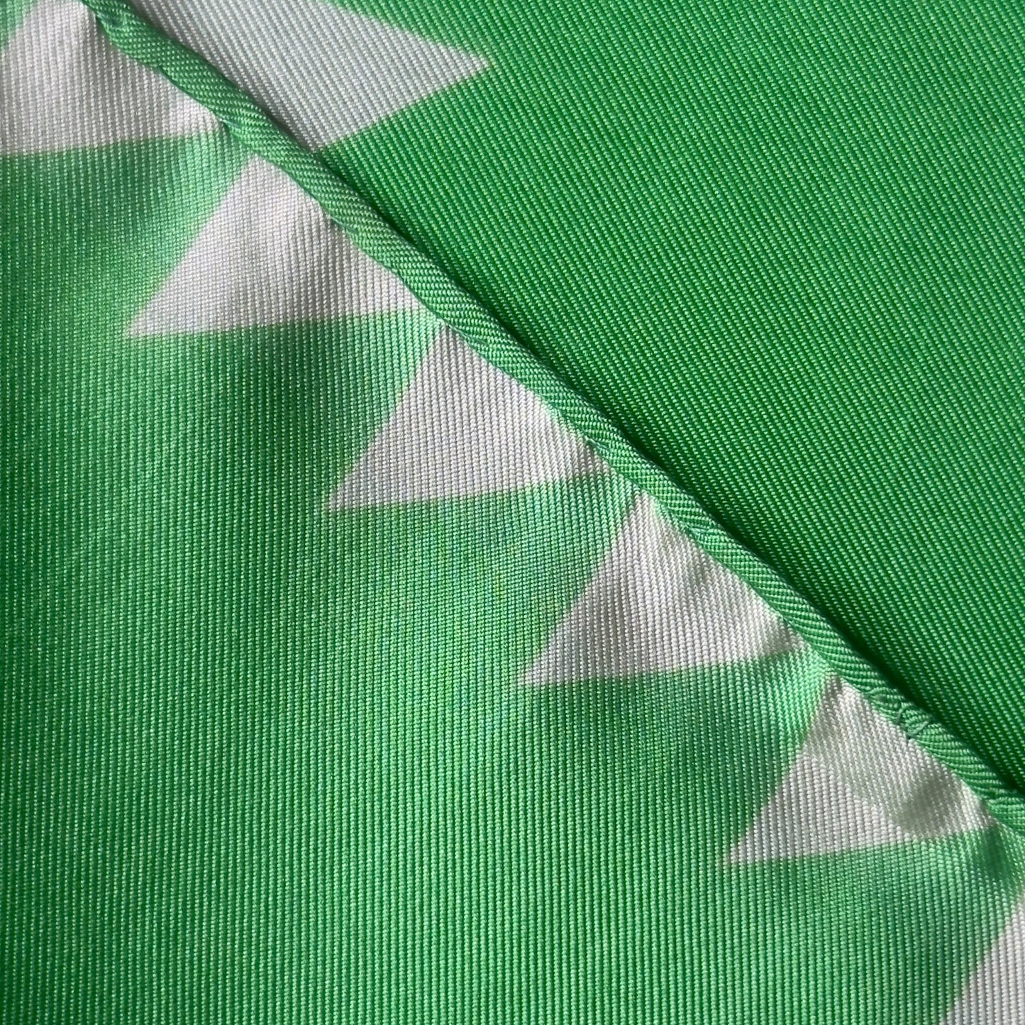 CARITA Paris Vintage Green Geometric Silk Scarf (69 cm by 66.5 cm)