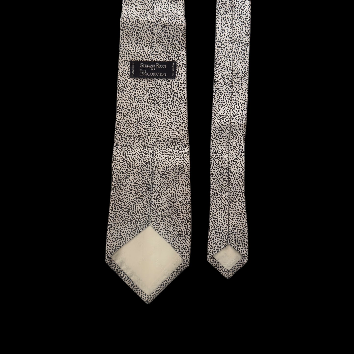 STEFANO RICCI for Park Lane Collection Vintage Silver Dots Silk Tie (8.6 cm by 147.3 cm)  Medium Front
