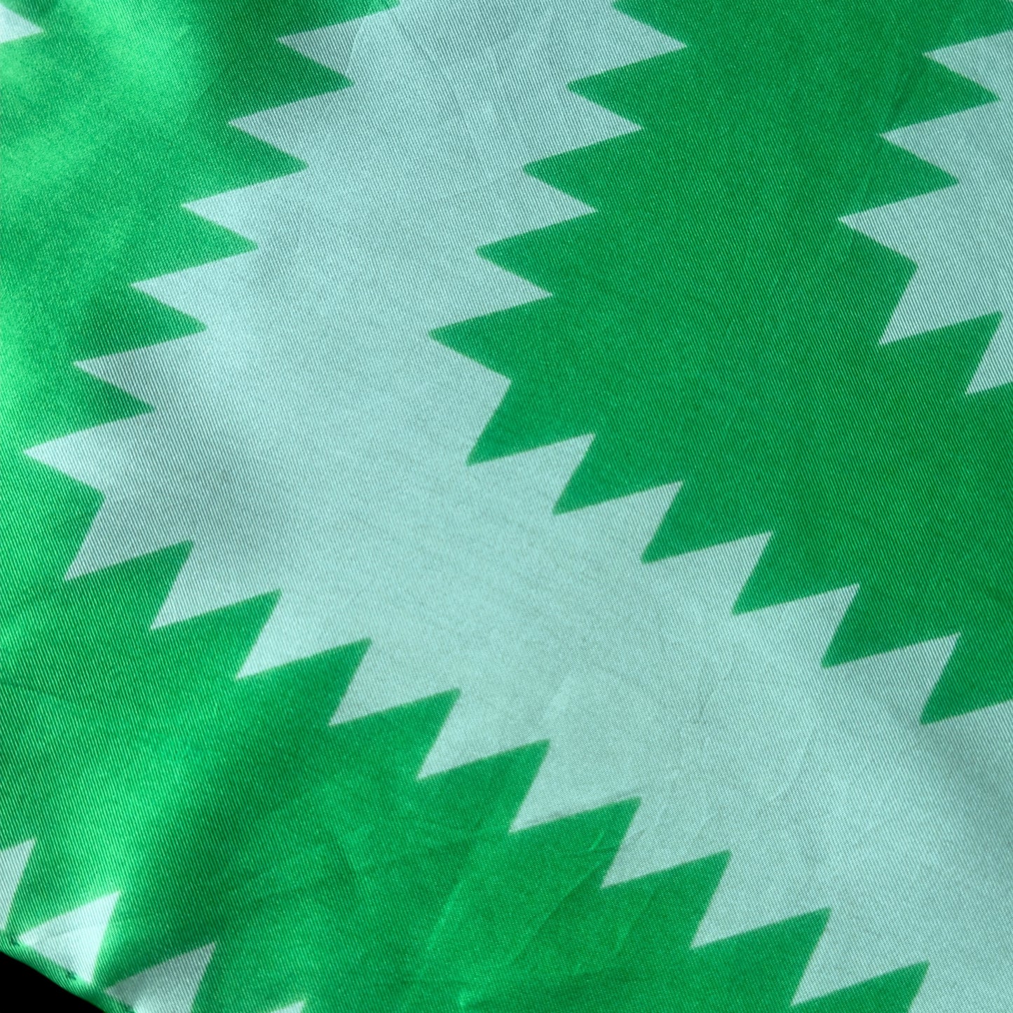 CARITA Paris Vintage Green Geometric Silk Scarf (69 cm by 66.5 cm)