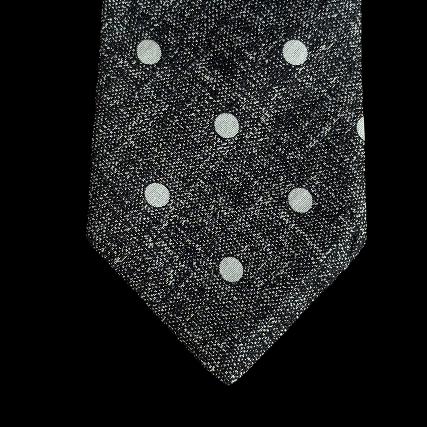 GEORGES RECH Vintage Black/White Polka Dots Silk Tie (9.7 cm by 144 cm)