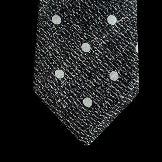 GEORGES RECH Vintage Black/White Polka Dots Silk Tie (9.7 cm by 144 cm)