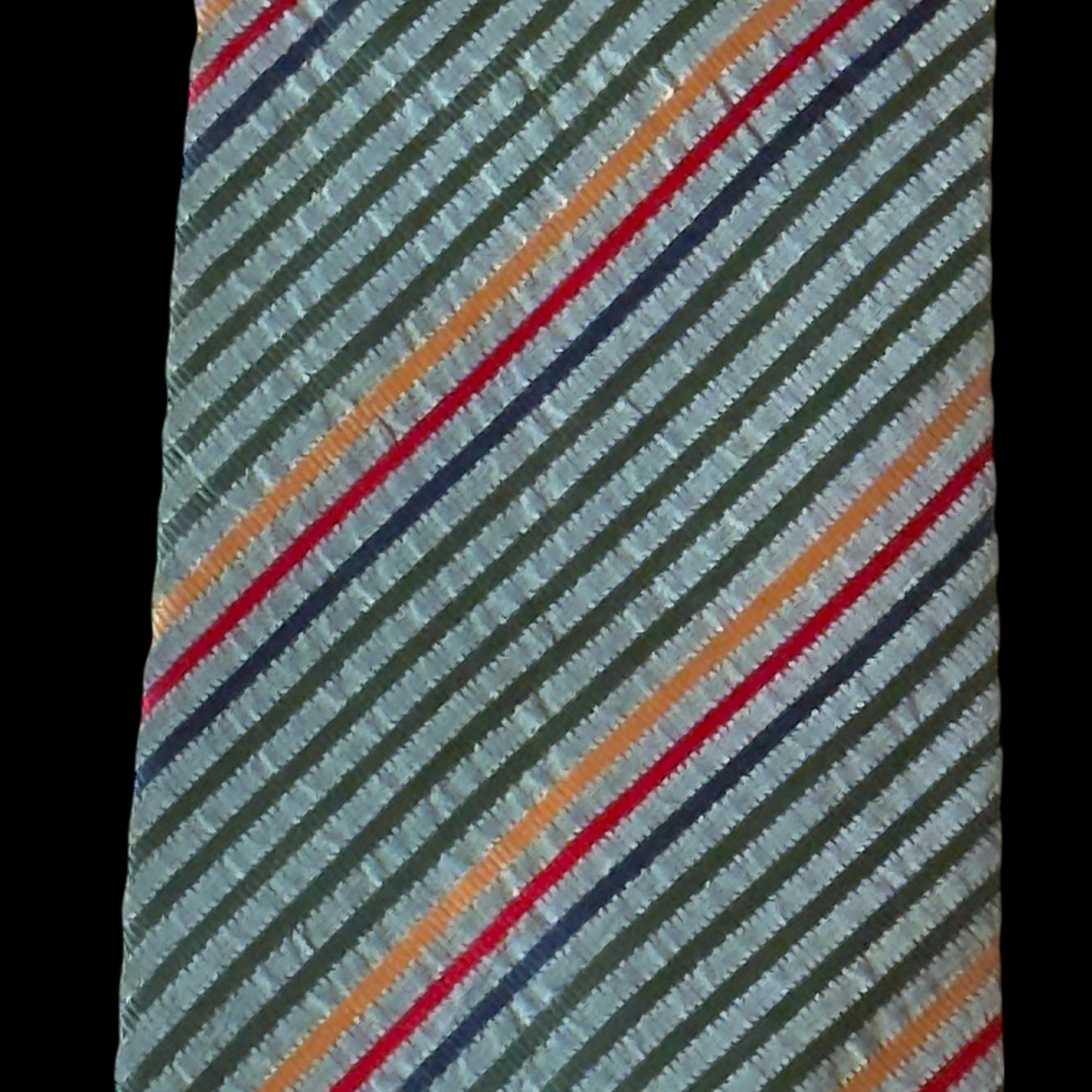 ETRO Vintage Green Stripes Silk Tie (9.2 cm by 150 cm)