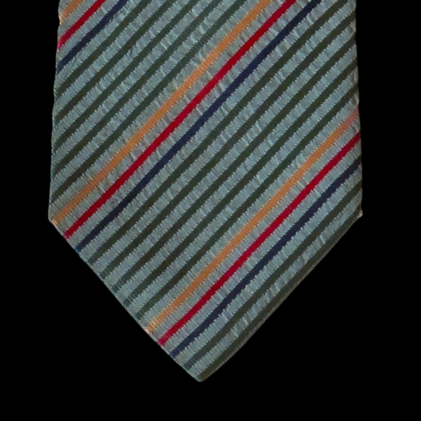 ETRO Vintage Green Stripes Silk Tie (9.2 cm by 150 cm)