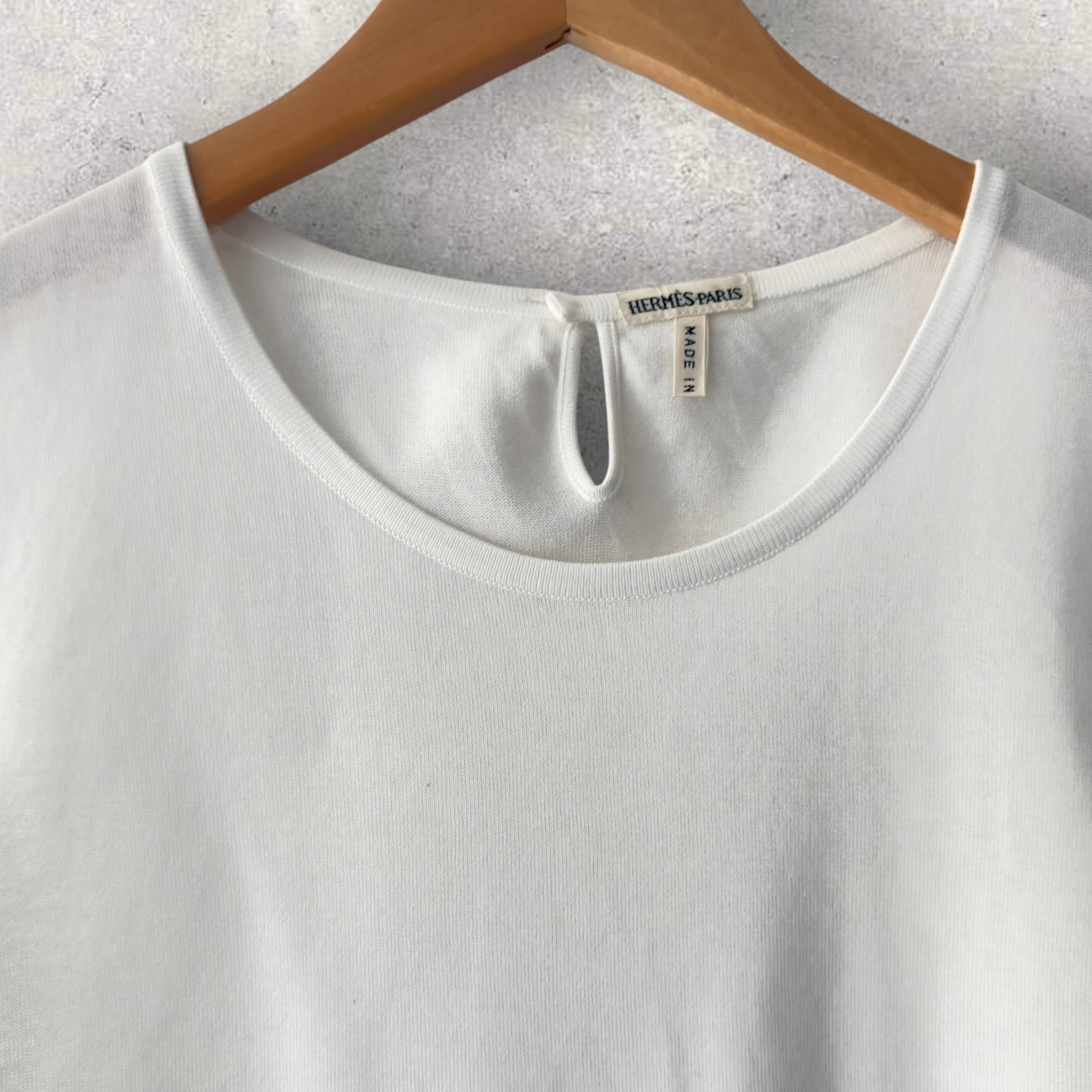 HERMES Vintage White Cotton Tank Top. Size S (Small/Medium Body fitted).