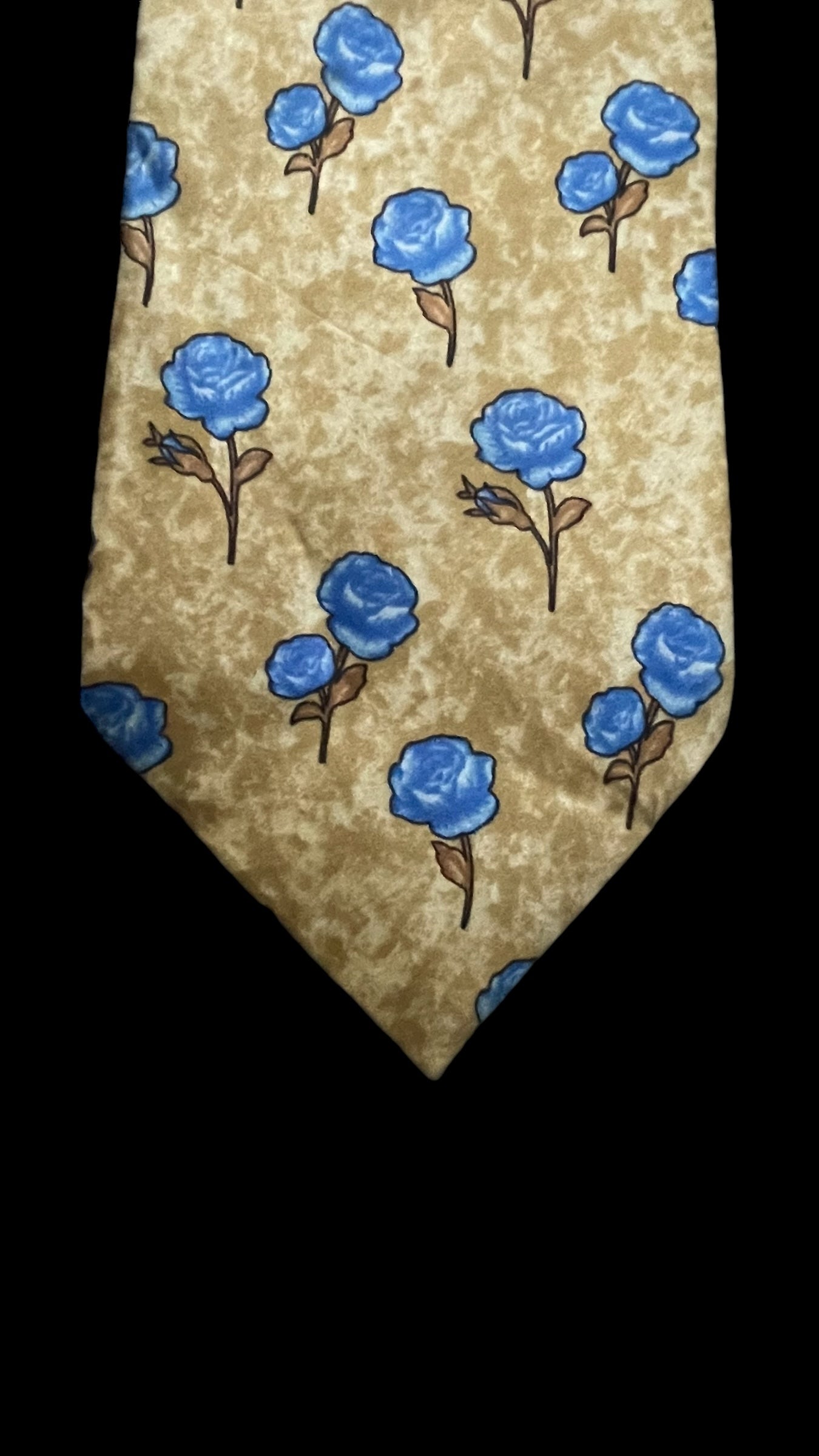 BALENCIAGA Vintage Beige Crepe Silk Tie (9.2 cm by 149 cm)