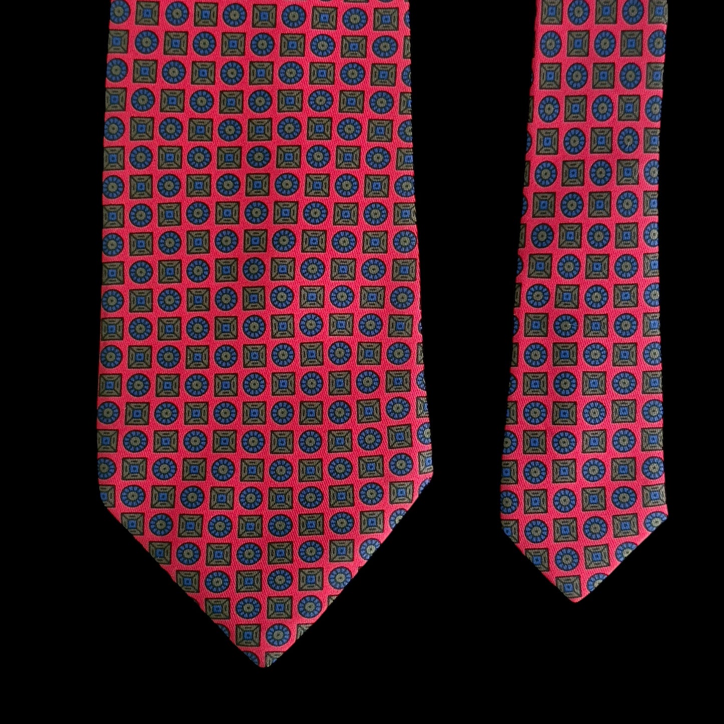ALAIN FIGARET Vintage Red Dotted Silk Tie (9 cm by 149 cm)