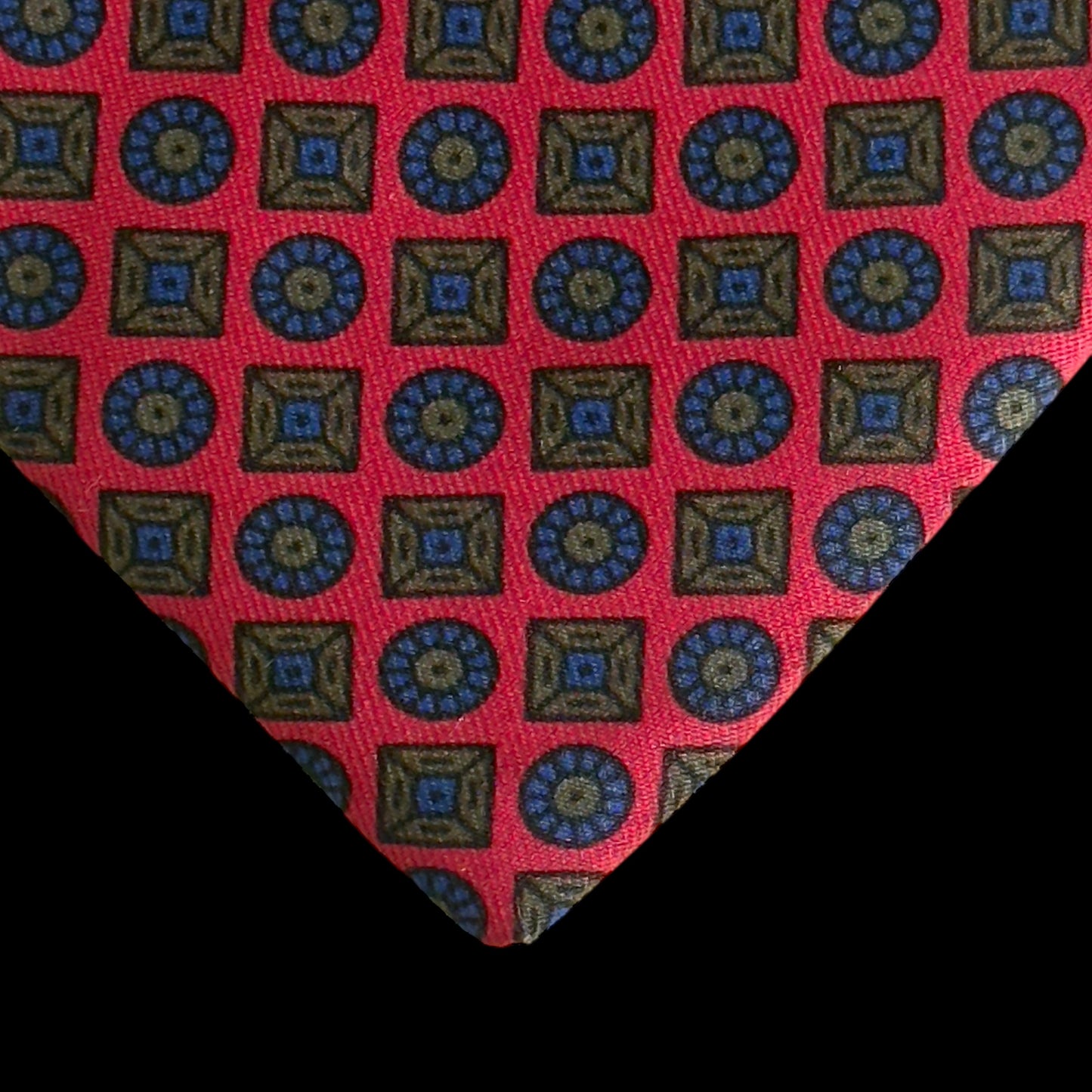 ALAIN FIGARET Vintage Red Dotted Silk Tie (9 cm by 149 cm)