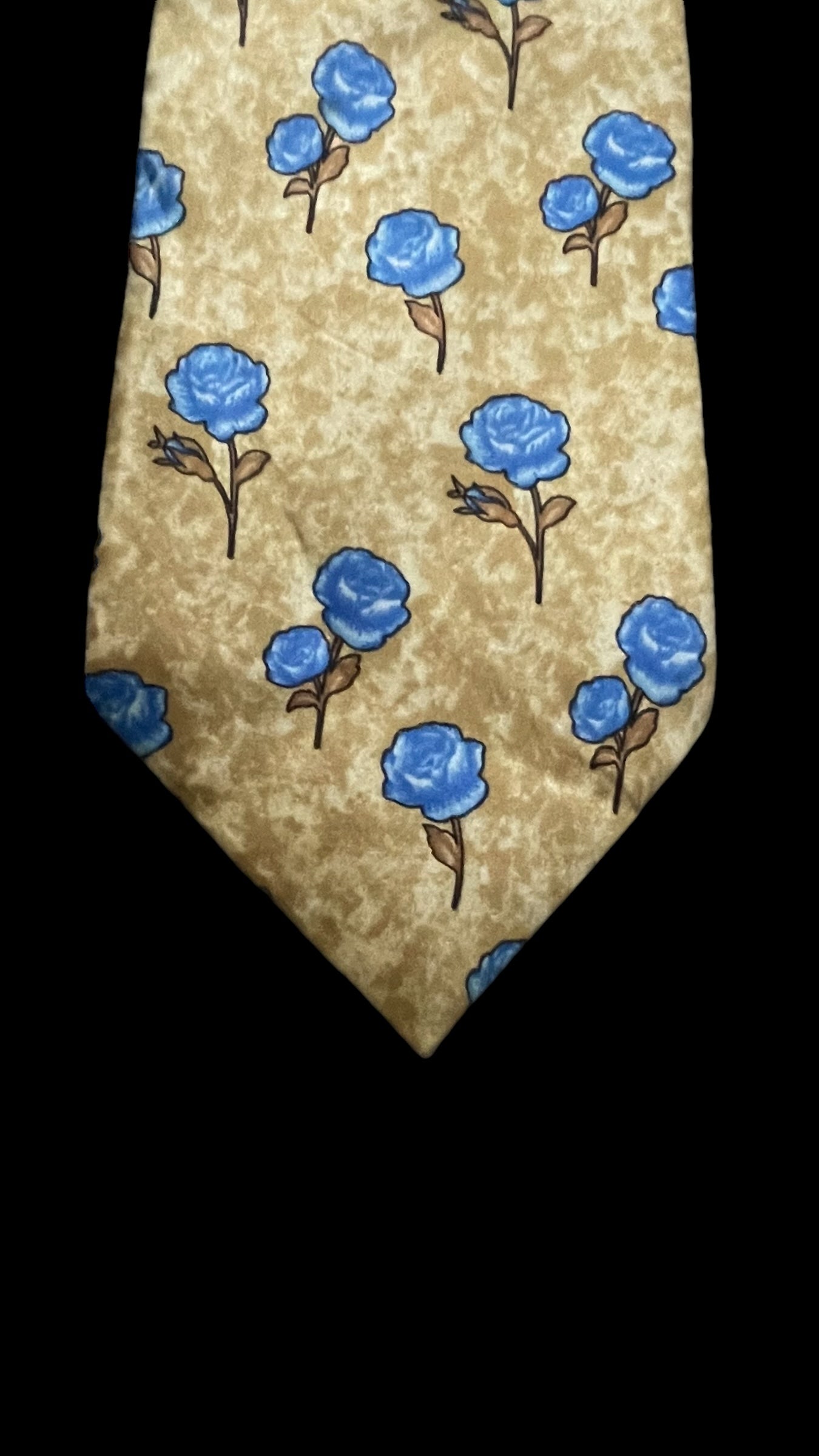 BALENCIAGA Vintage Beige Crepe Silk Tie (9.2 cm by 149 cm)