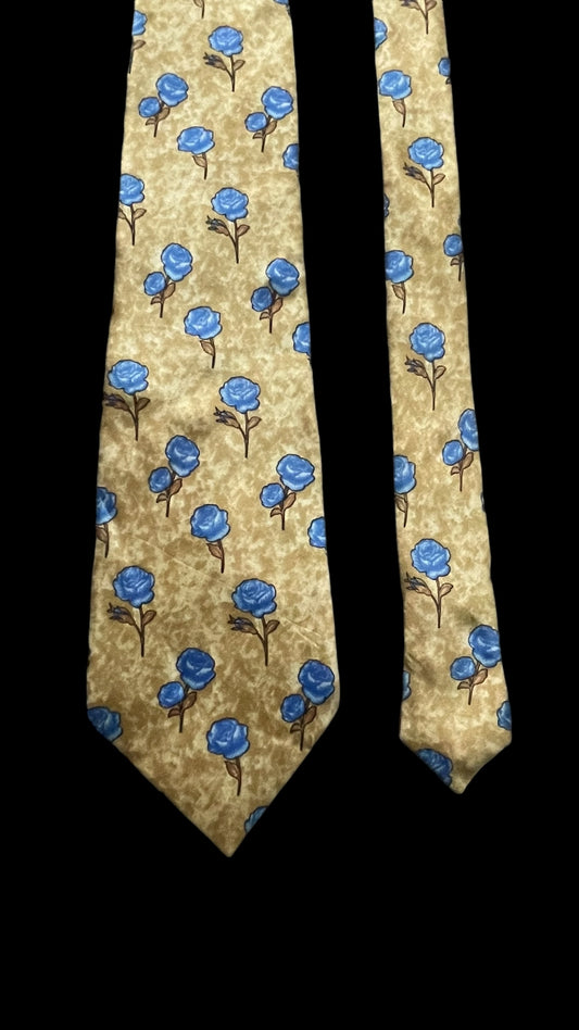 BALENCIAGA Vintage Beige Crepe Silk Tie (9.2 cm by 149 cm)