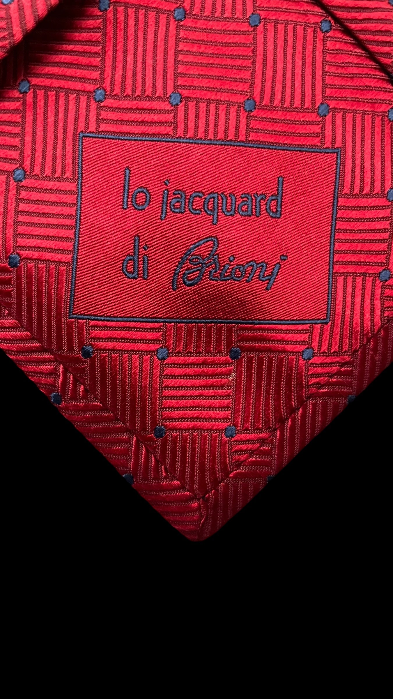 BRIONI Vintage Red Silk Jacquard Tie (9.6 cm by 148.5 cm)