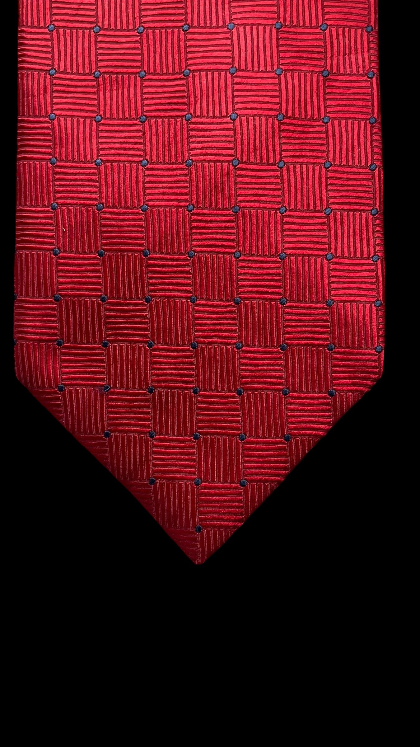 BRIONI Vintage Red Silk Jacquard Tie (9.6 cm by 148.5 cm)