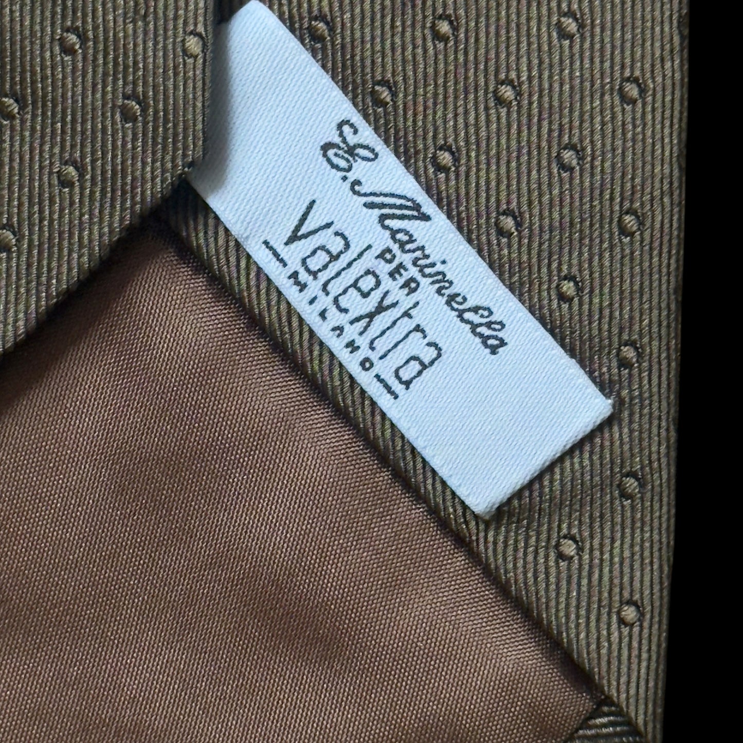 E. MARINELLA per VALEXTRA Vintage Dark Brown Silk Tie (9.7 cm by 151 cm) Longer Length.