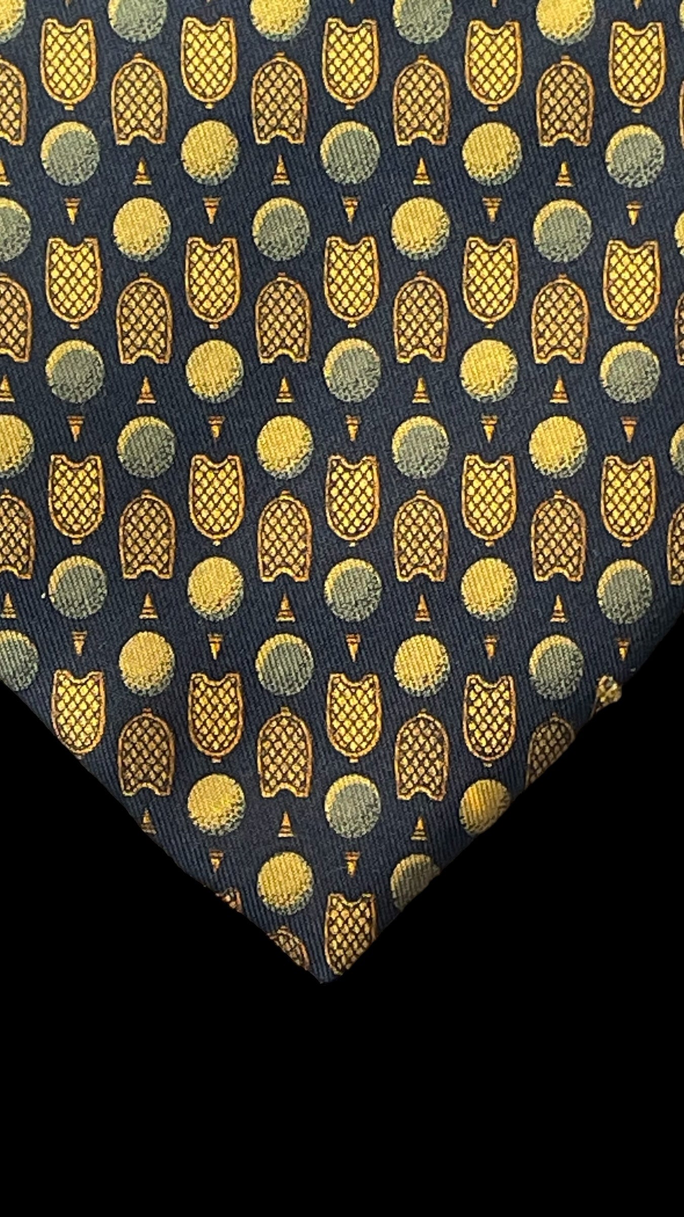 BUGATTI vintage black novelty silk tie (9.5 cm by 150 cm)