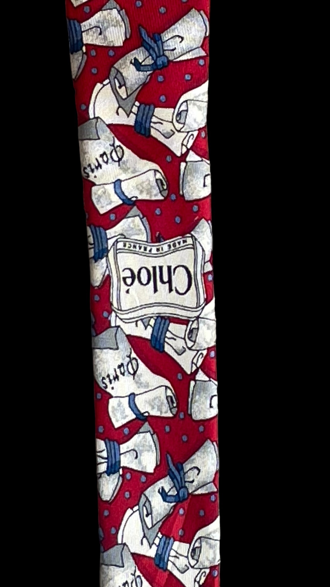 Novelty vintage silk tie by CHLOE (9.1 cm by 150 cm)