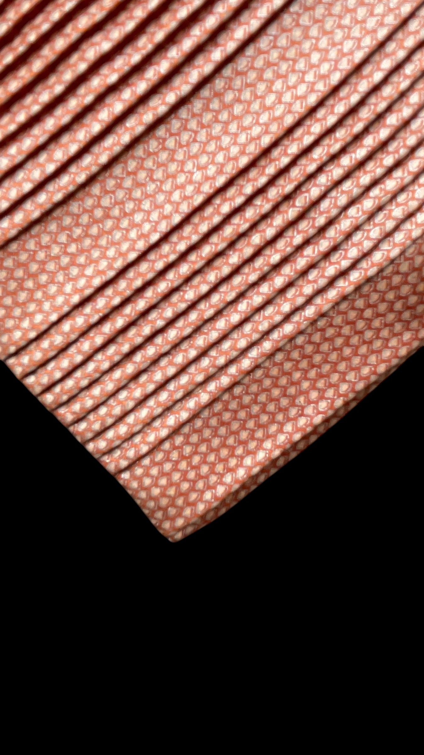 Vintage Orange Geometric Pleated Silk Tie by BRIONI (9 cm by 160 cm) Longer length.