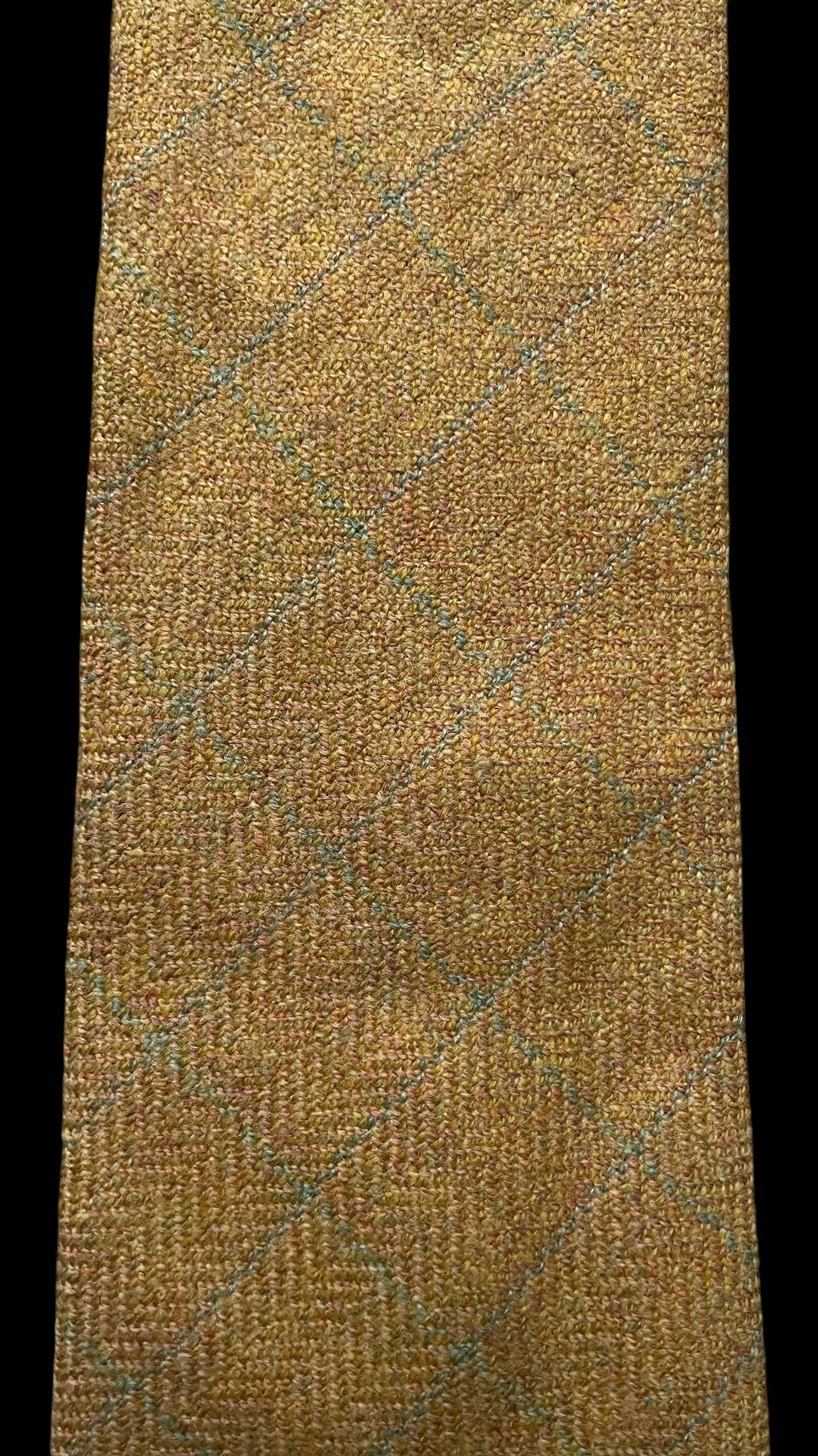 CHURCH’S Vintage Mustard colour Herringbone Wool Tie (8.7 cm by 151 cm) Longer length