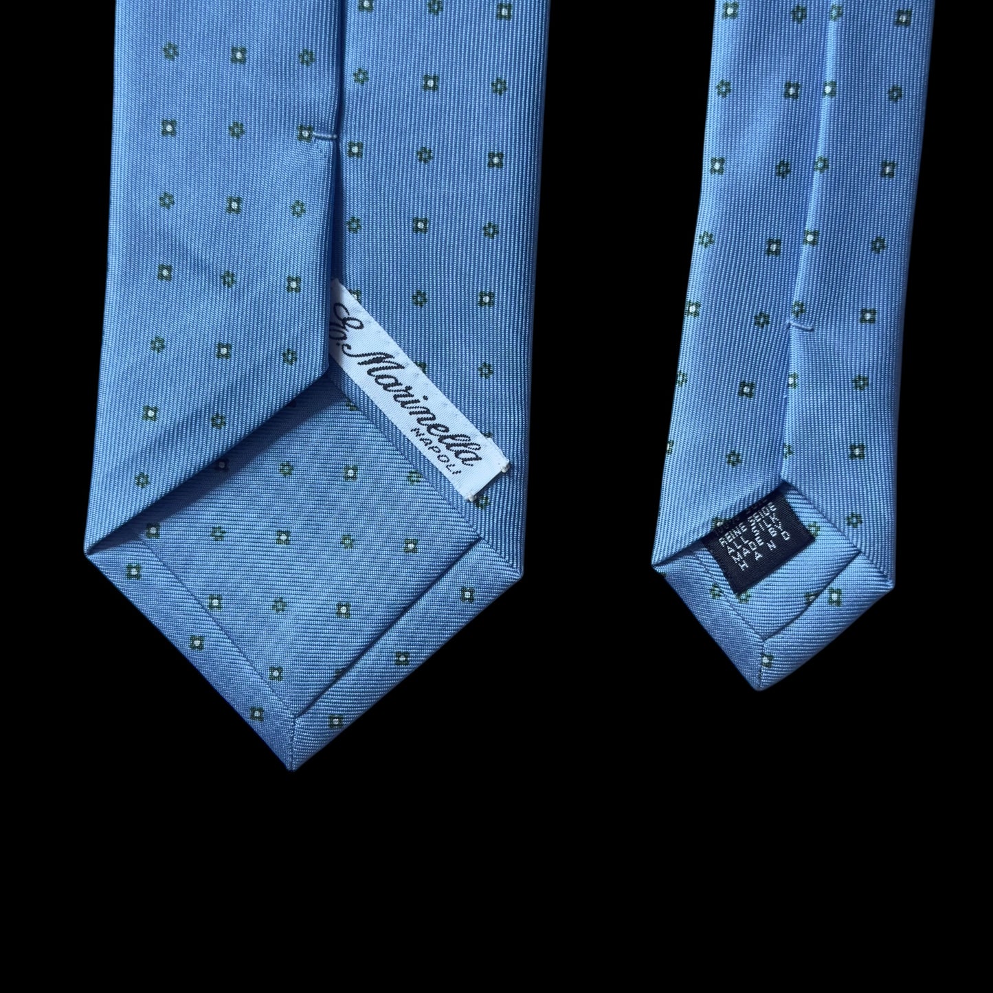 E. MARINELLA Light Blue Floral Dots Silk Tie (8.5 cm by 149 cm)  Medium Front