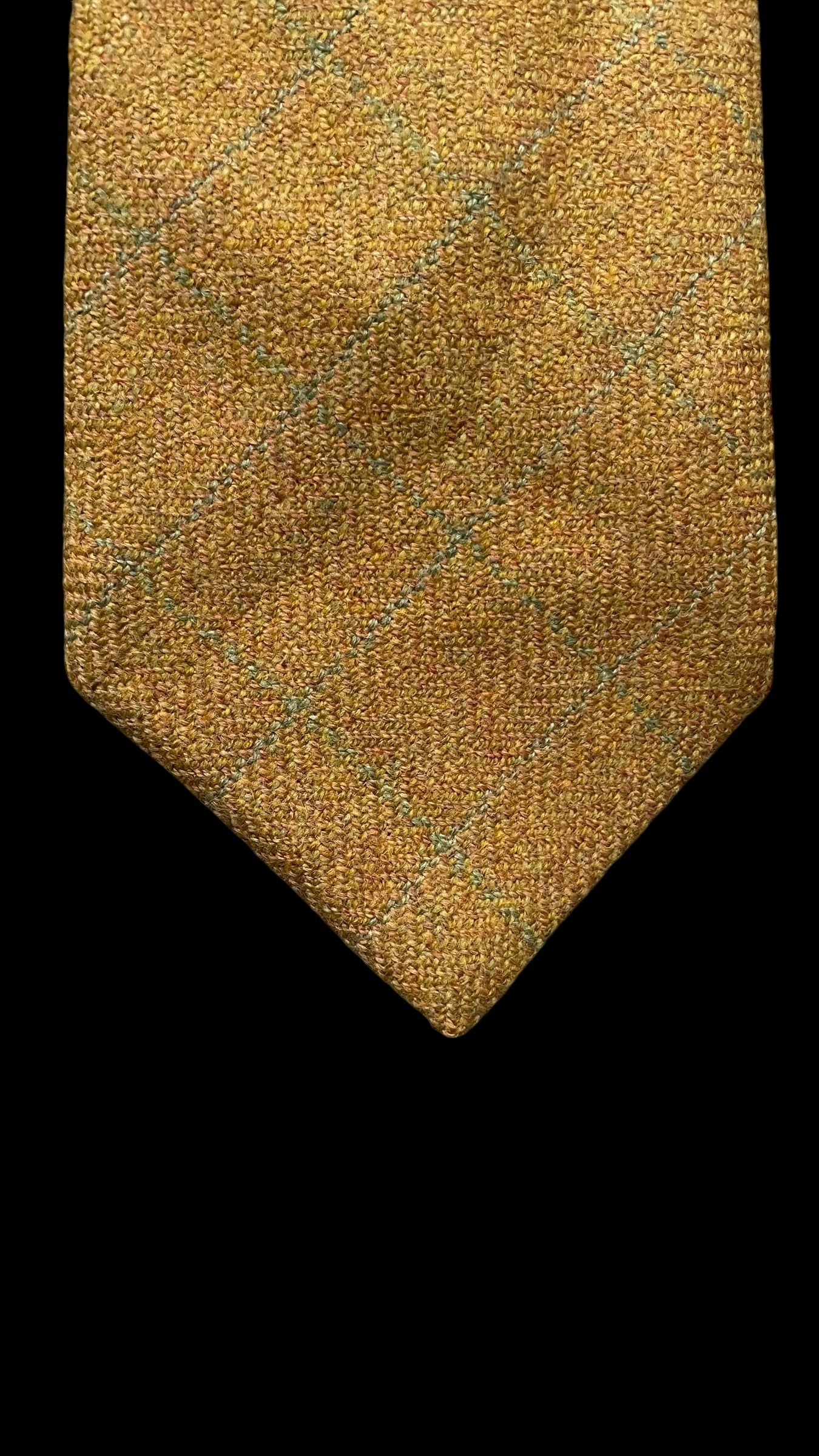 CHURCH’S Vintage Mustard colour Herringbone Wool Tie (8.7 cm by 151 cm) Longer length