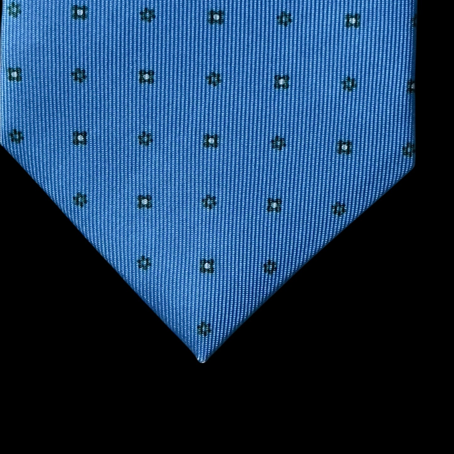 E. MARINELLA Light Blue Floral Dots Silk Tie (8.5 cm by 149 cm)  Medium Front