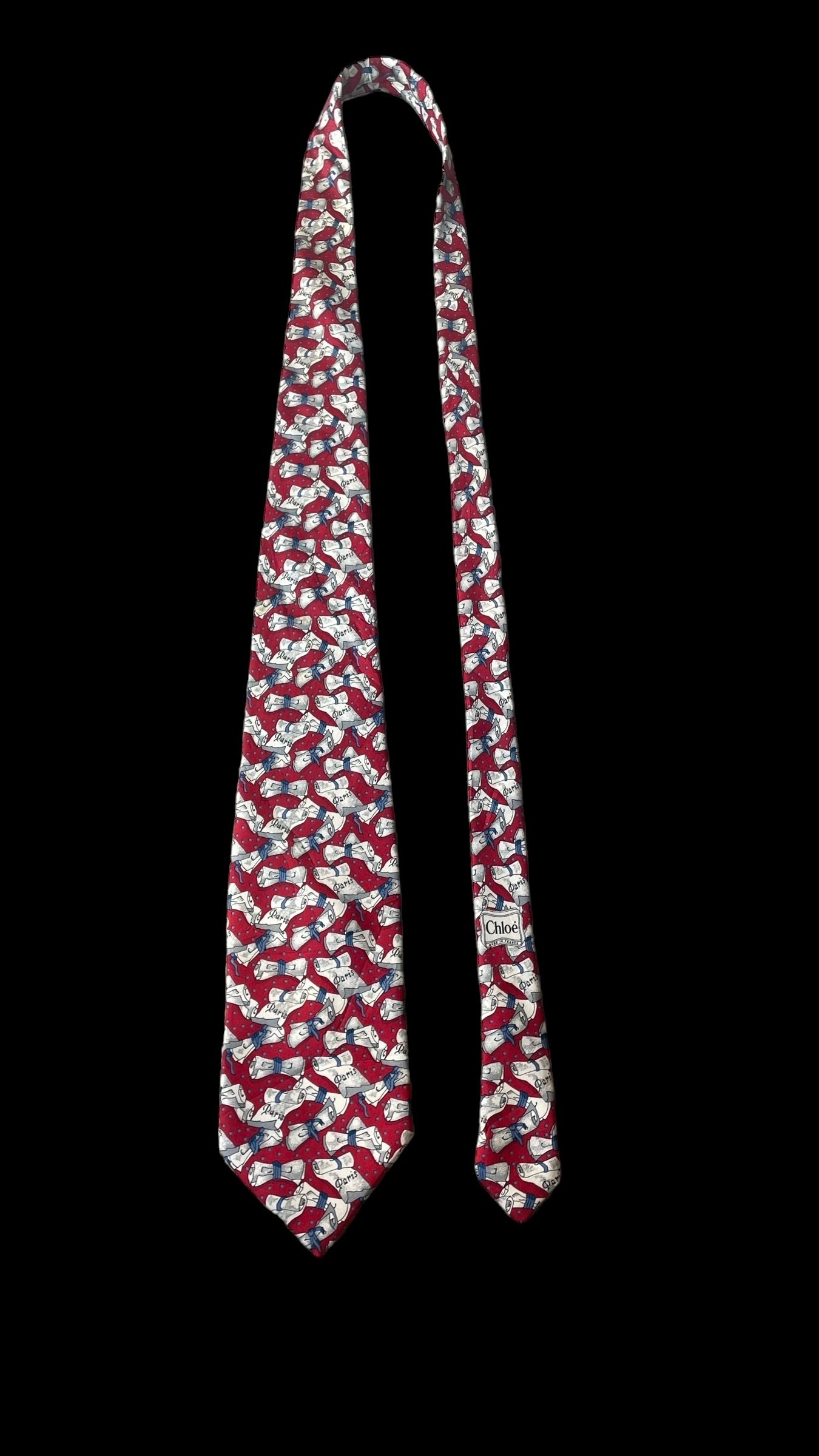 Novelty vintage silk tie by CHLOE (9.1 cm by 150 cm)