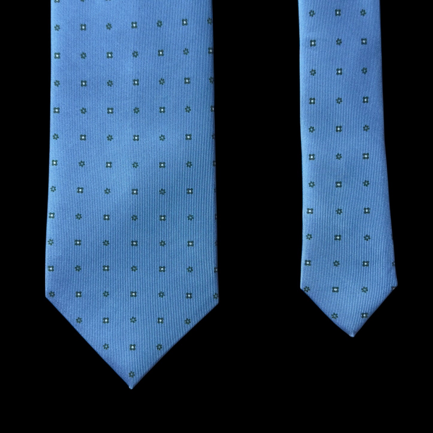 E. MARINELLA Light Blue Floral Dots Silk Tie (8.5 cm by 149 cm)  Medium Front