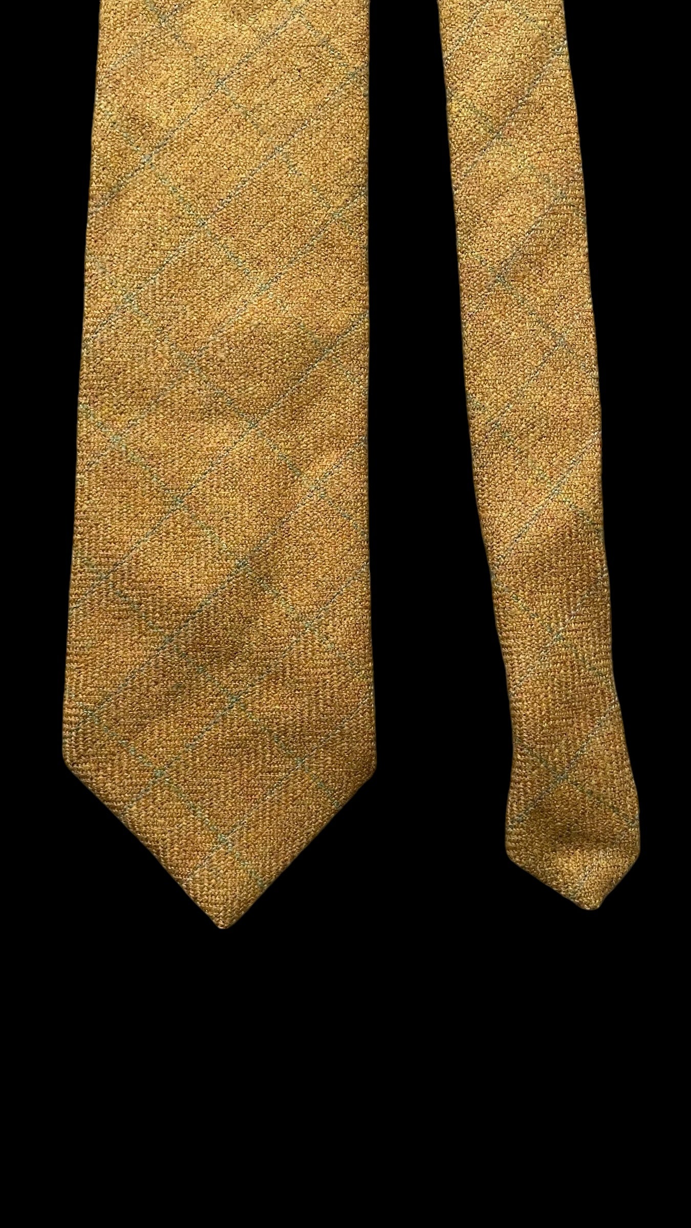 CHURCH’S Vintage Mustard colour Herringbone Wool Tie (8.7 cm by 151 cm) Longer length