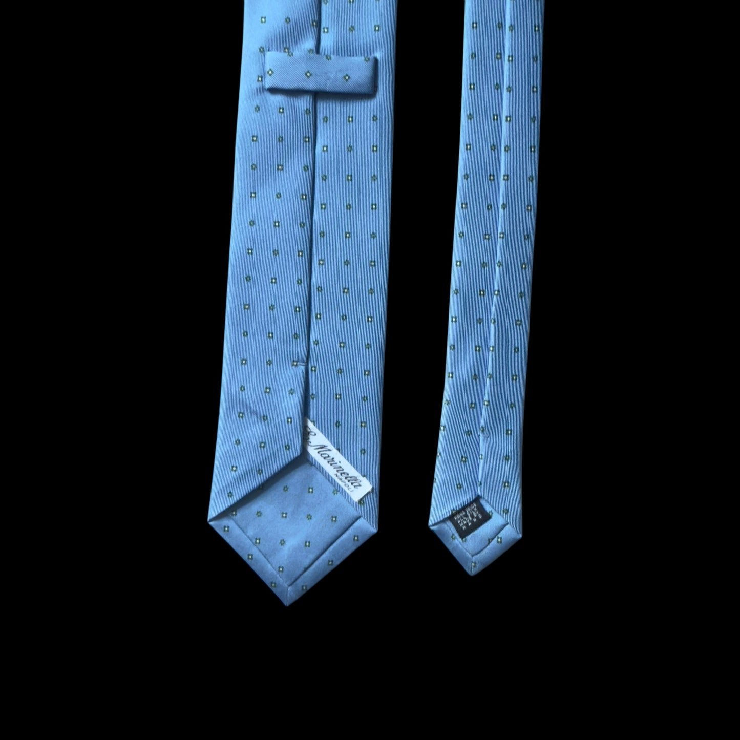 E. MARINELLA Light Blue Floral Dots Silk Tie (8.5 cm by 149 cm)  Medium Front