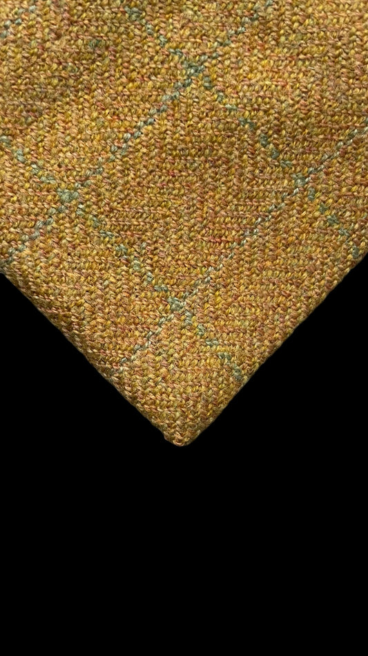 CHURCH’S Vintage Mustard colour Herringbone Wool Tie (8.7 cm by 151 cm) Longer length