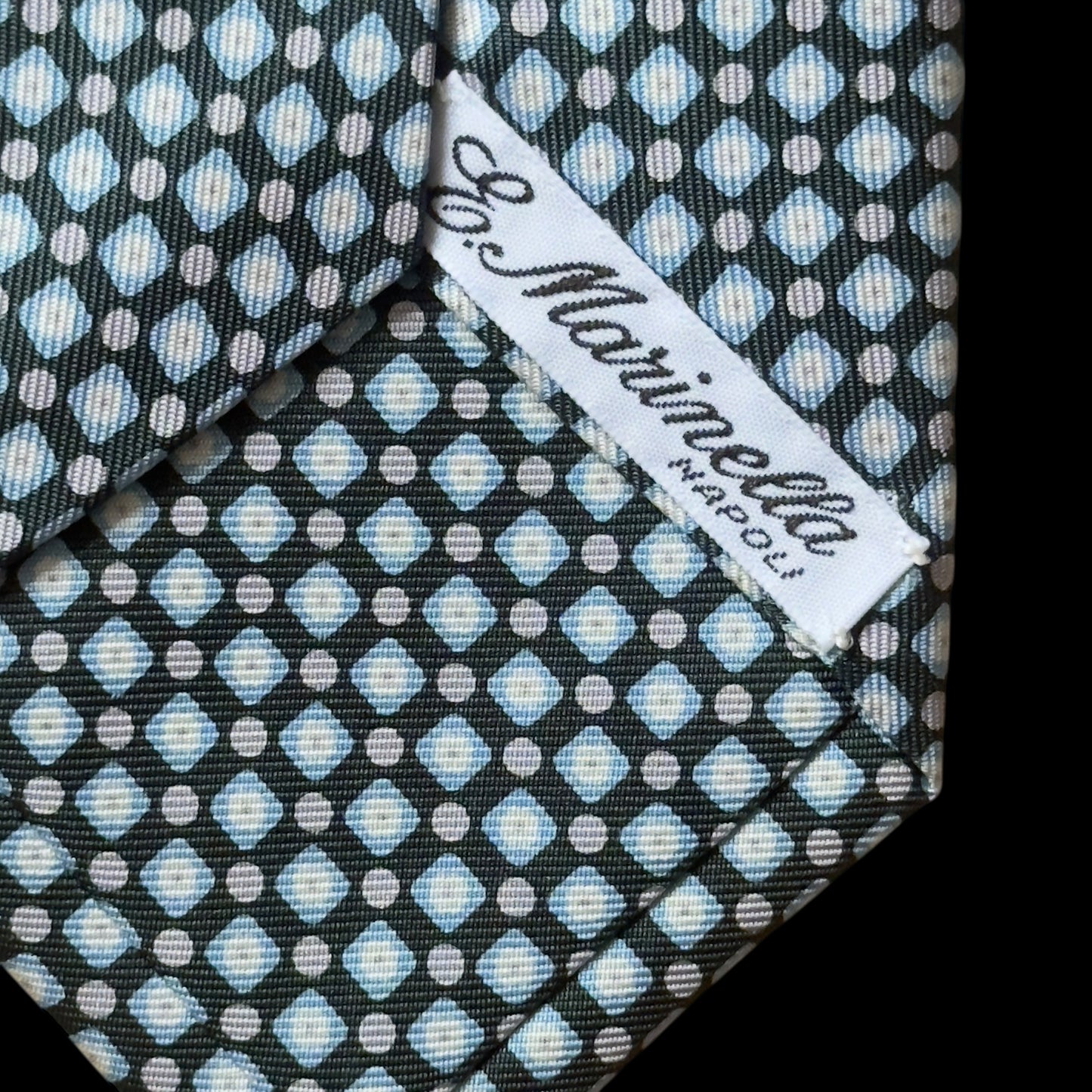 E. MARINELLA Dark Teal Floral Dots Silk Tie (8.5 cm by 151 cm) Medium Front