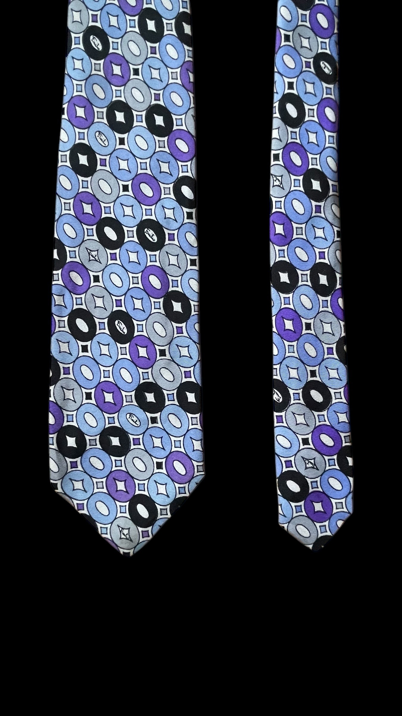 Vintage White Psychedelic Silk Tie  by EMILIO PUCCI (7.4 cm by 136 cm) Medium Front Size