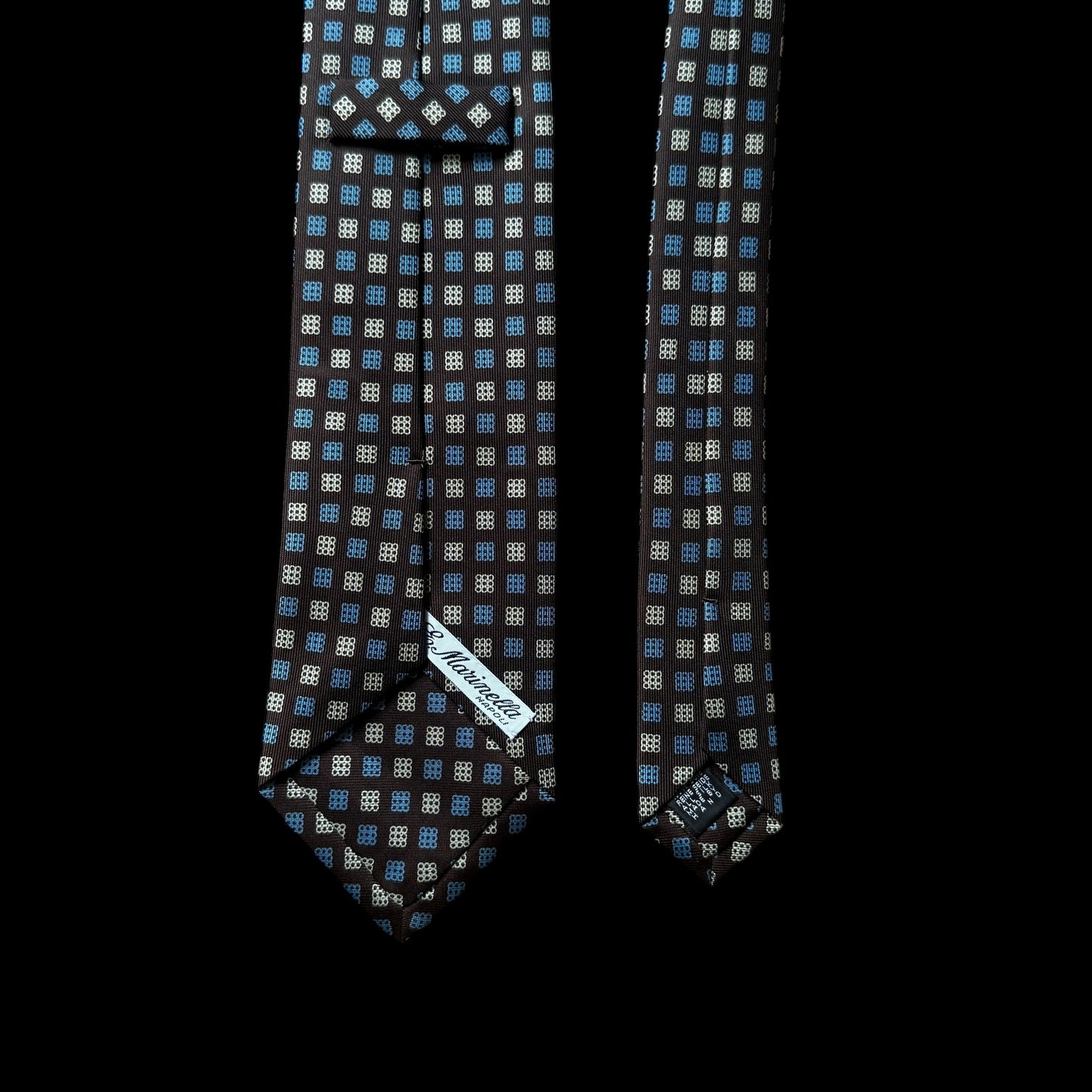 E. MARINELLA Dark Brown Geometric Dots Silk Tie (8.9 cm by 149 cm) Normal Front