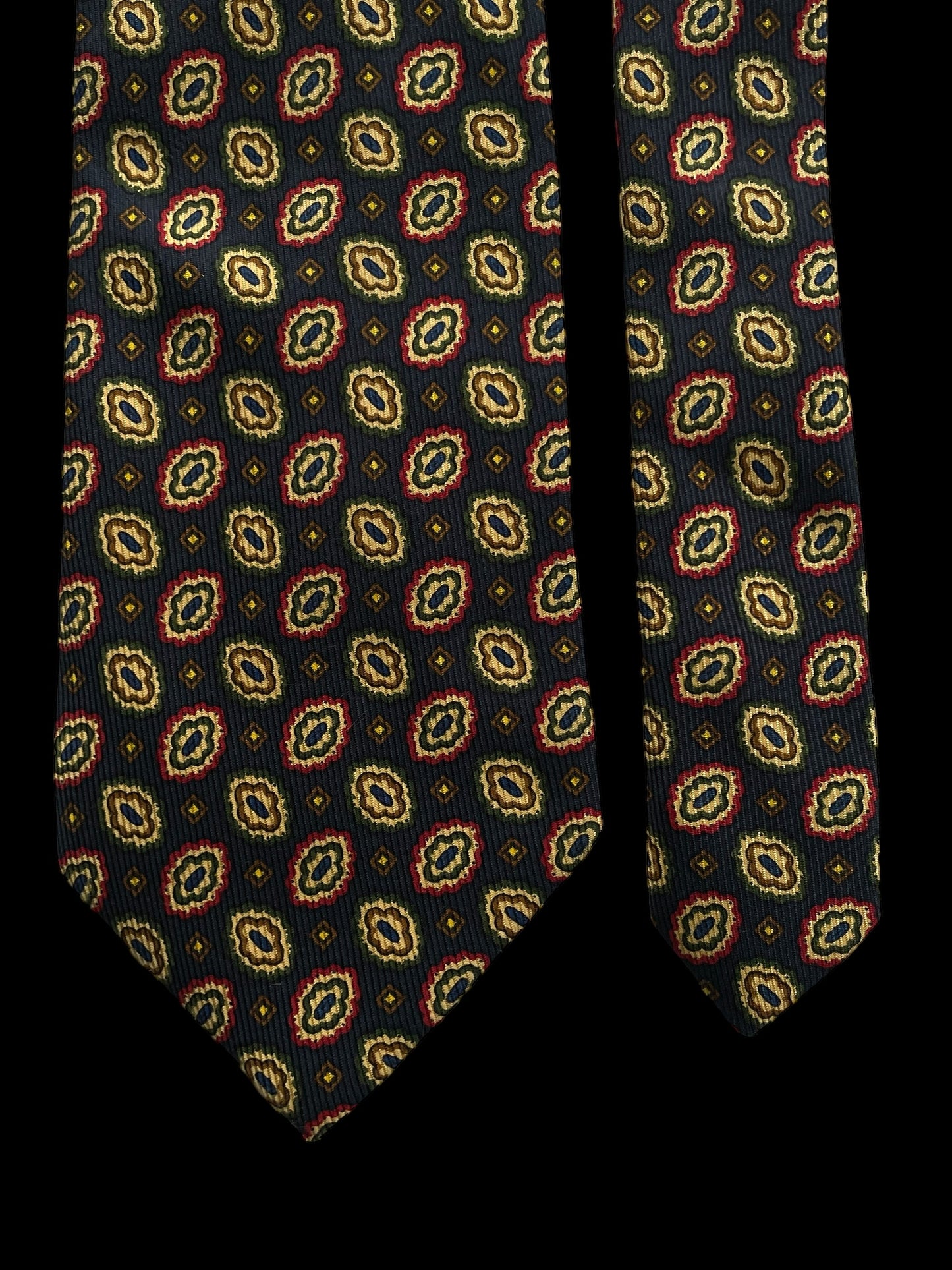 Vintage navy-blue paisley silk tie by DRAKE’S (9.7 cm by 148 cm)