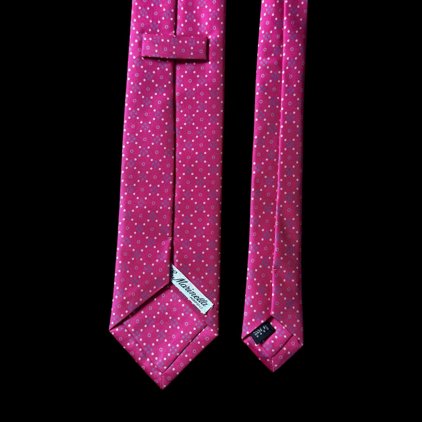 E. MARINELLA Bright Pink Geometric Dots Silk Tie (8.4 cm by 150 cm)  Medium Front