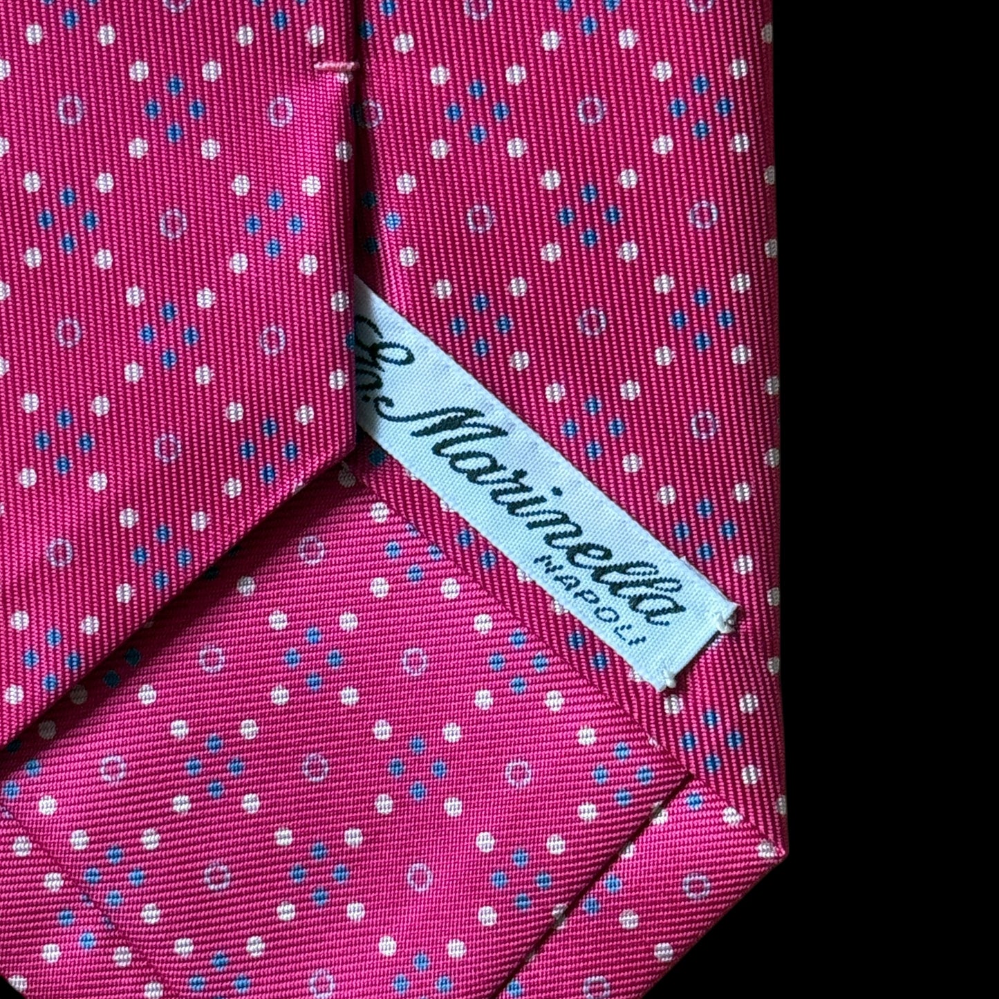 E. MARINELLA Bright Pink Geometric Dots Silk Tie (8.4 cm by 150 cm)  Medium Front