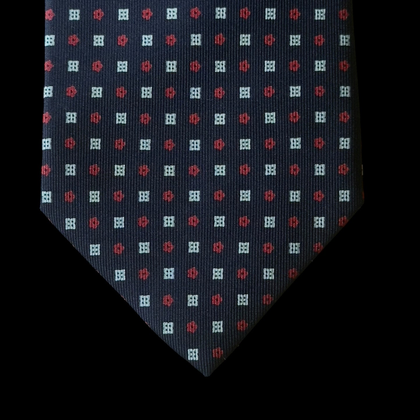E. MARINELLA Navy Blue Floral Dots Silk Tie (9 cm by 150 cm) Standard Front