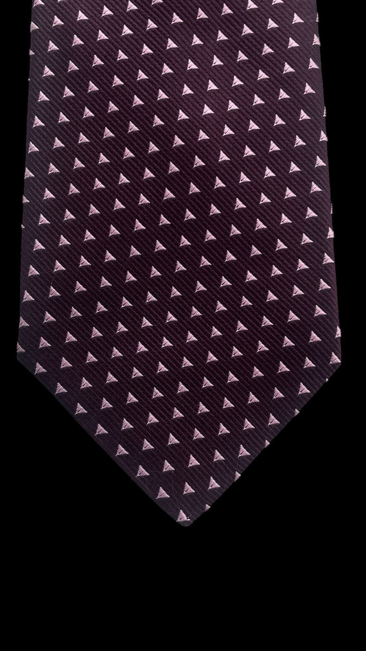 KITON Vintage Dark Purple Geometric Dots Silk Tie  (9.2 cm by 153 cm) Longer Length.