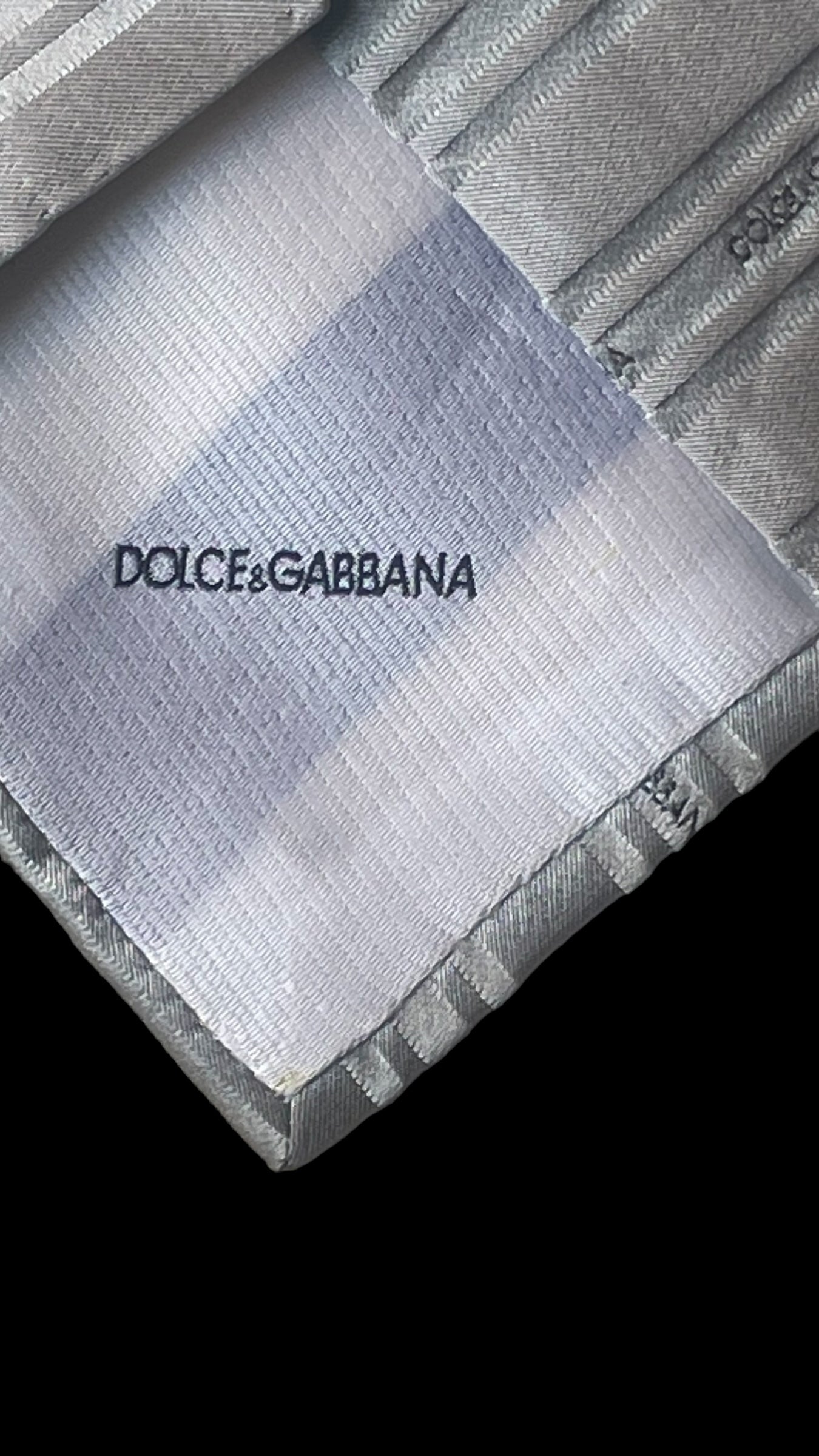 Vintage silver logo stripes silk tie by DOLCE & GABBANA (9.7 cm by 146.5 cm)