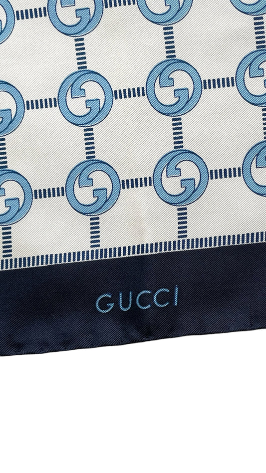 GUCCI Vintage Logo Silk Scarf (85 cm by 86 cm)