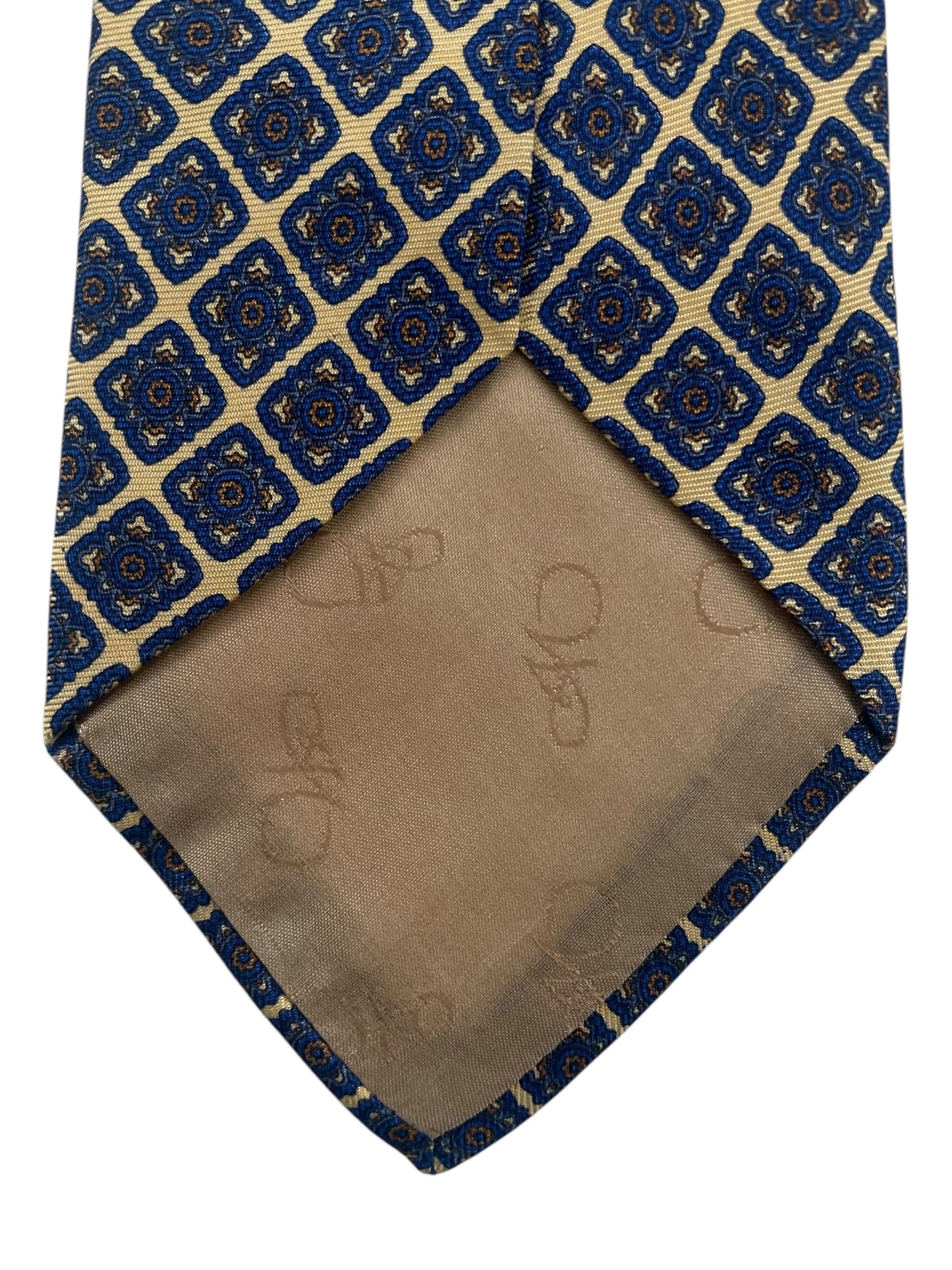 WANA Vintage Beige Paisley Silk Tie (9 cm by 158 cm) Longer Length & Medium Front Size.